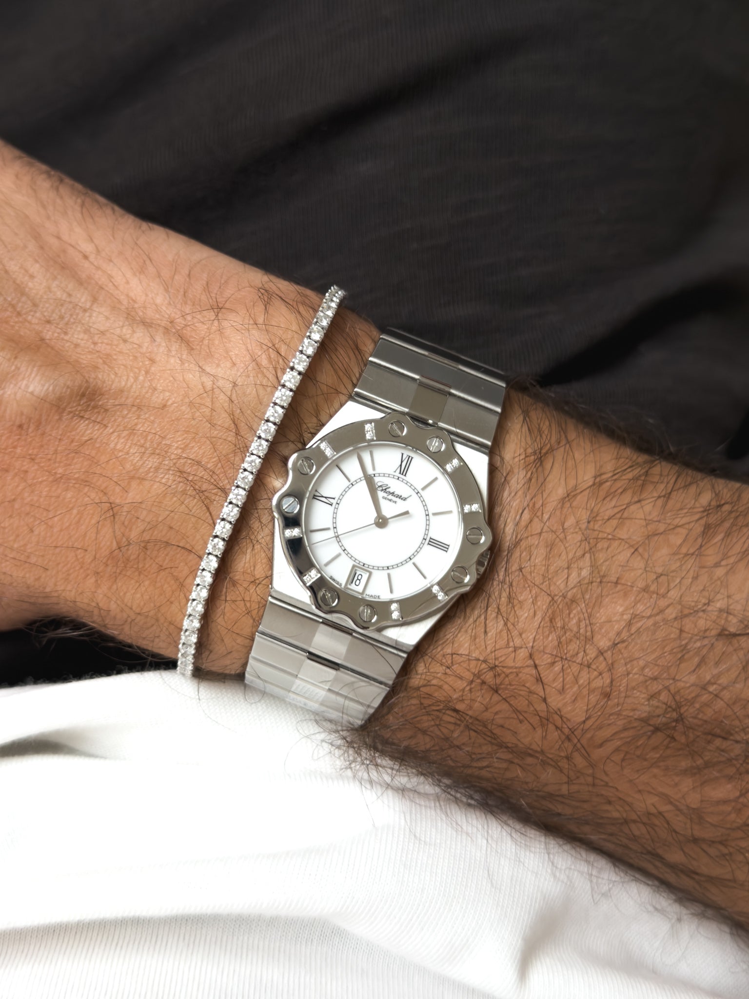 Chopard - St Moritz 8023 LUC Stahl Diamanten 32mm - 1990s