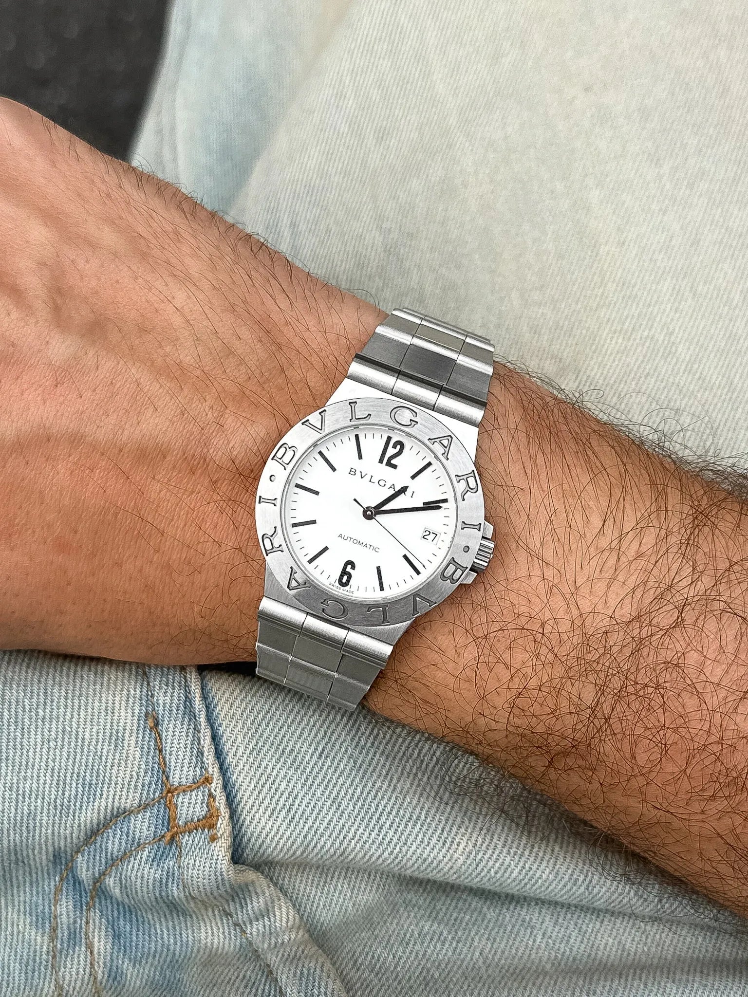 Bvlgari - LCV35S Diagono Automatique Acier Белый циферблат - 2000-е