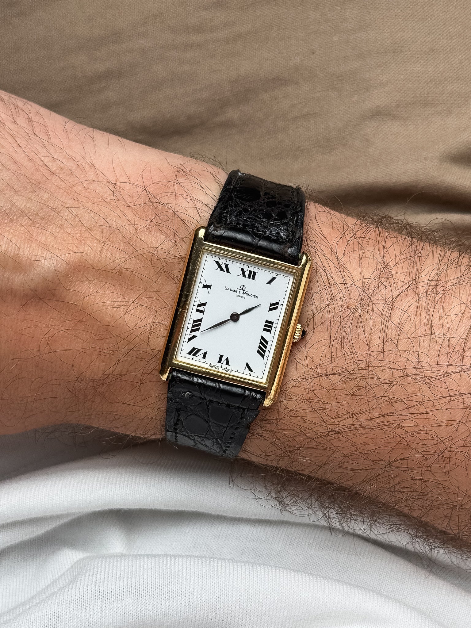 Baume & Mercier - 37059 Tank Or jaune 18k - boite - 1970s - GOPAK