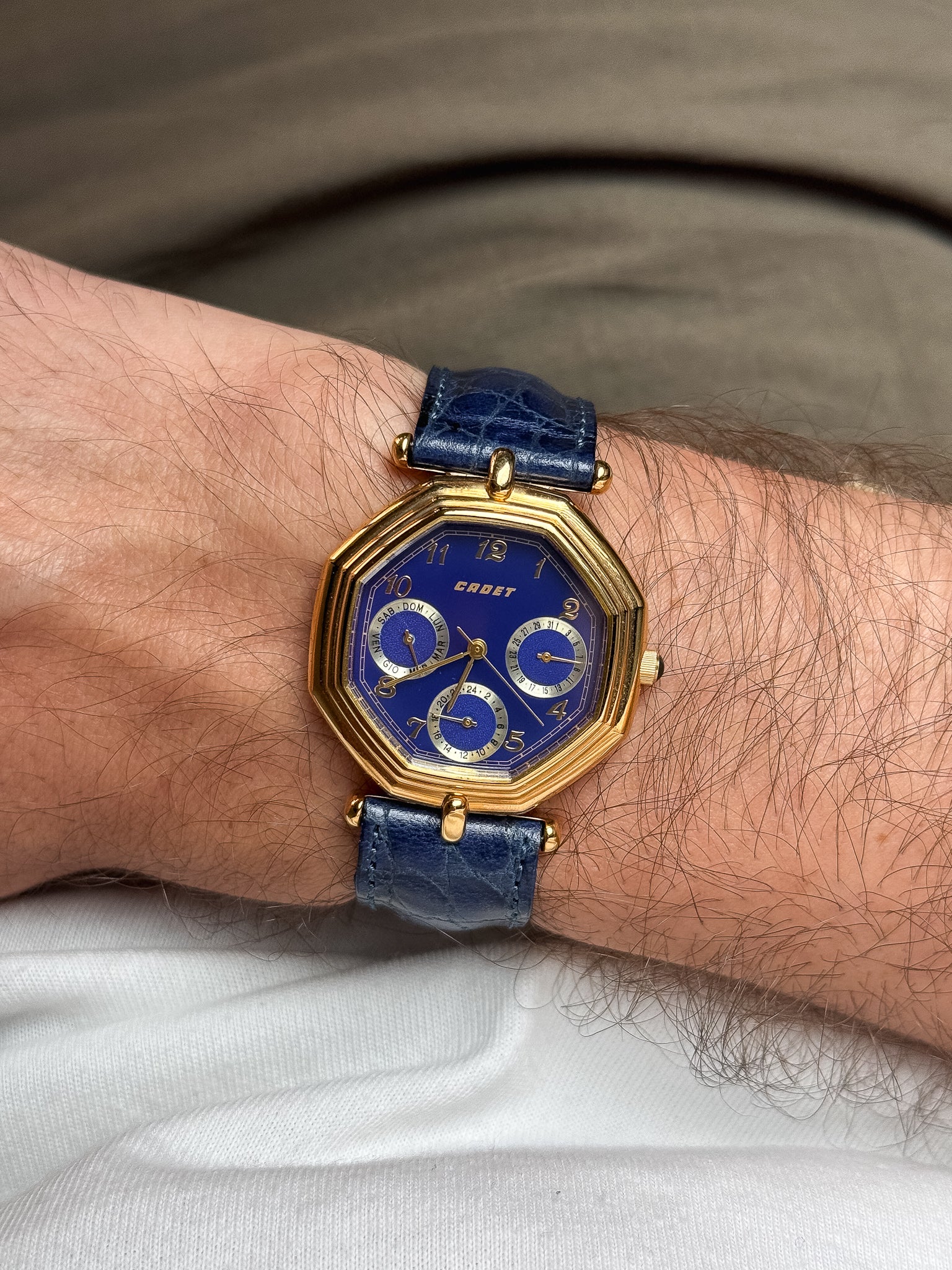 Cadet - Octogonale Or Bleu Triple Date - NOS -1990s
