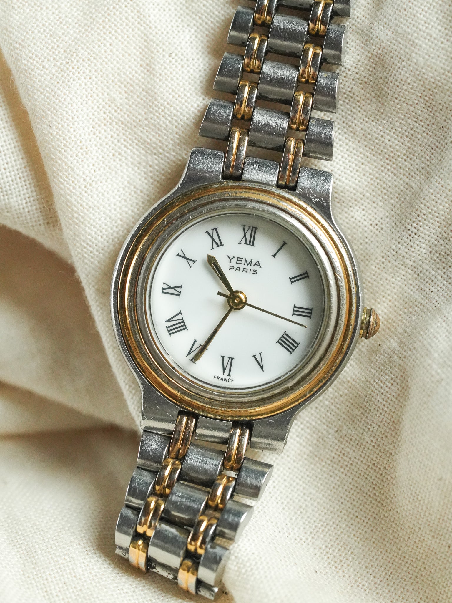 Yema - Montre Femme en Acier et Plaqué or - 1990s