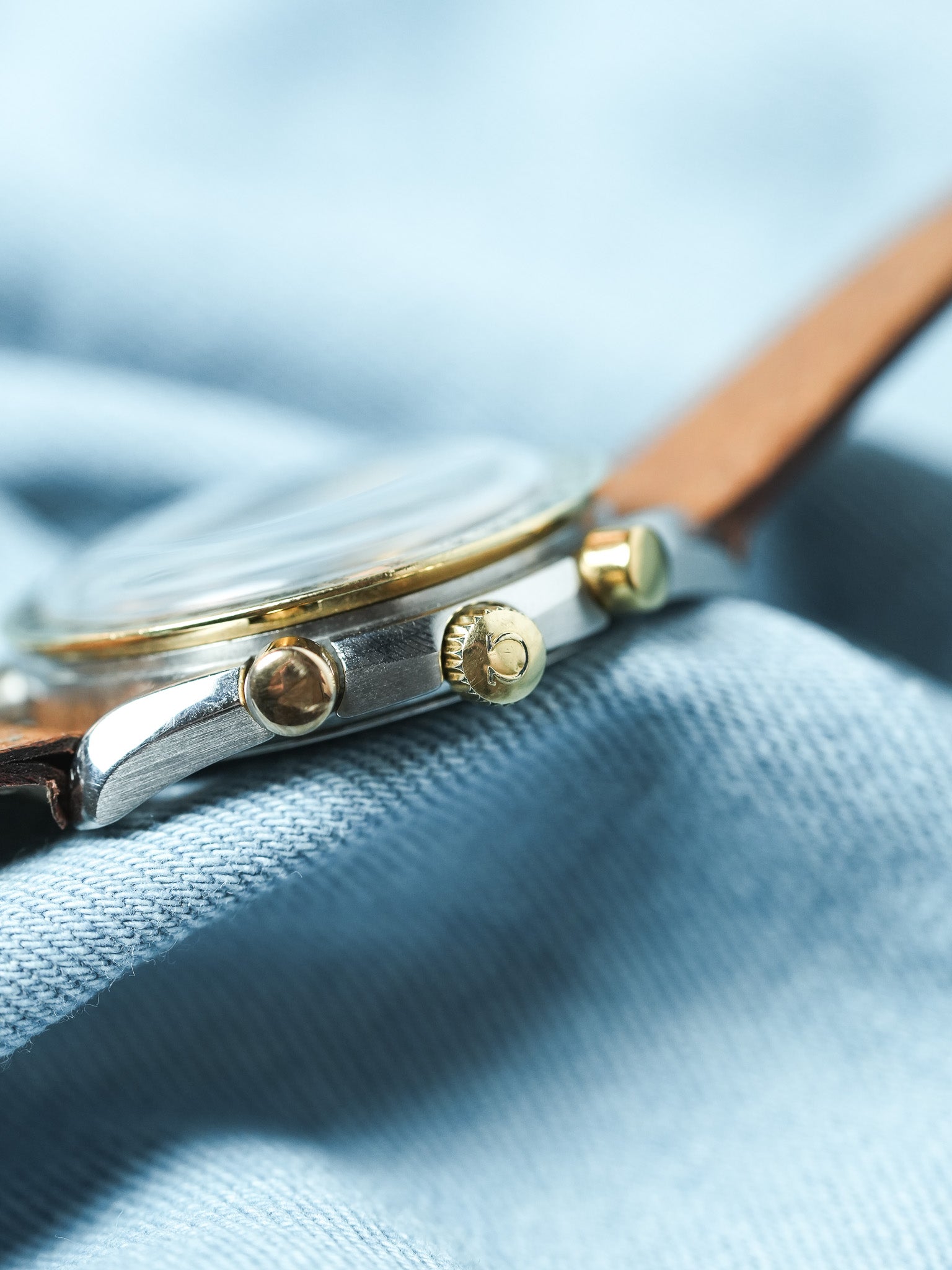 Omega - Speedmaster Ridotto 175.00.33 Acciaio Oro 18k Pelle Quadrante nero - 1990s