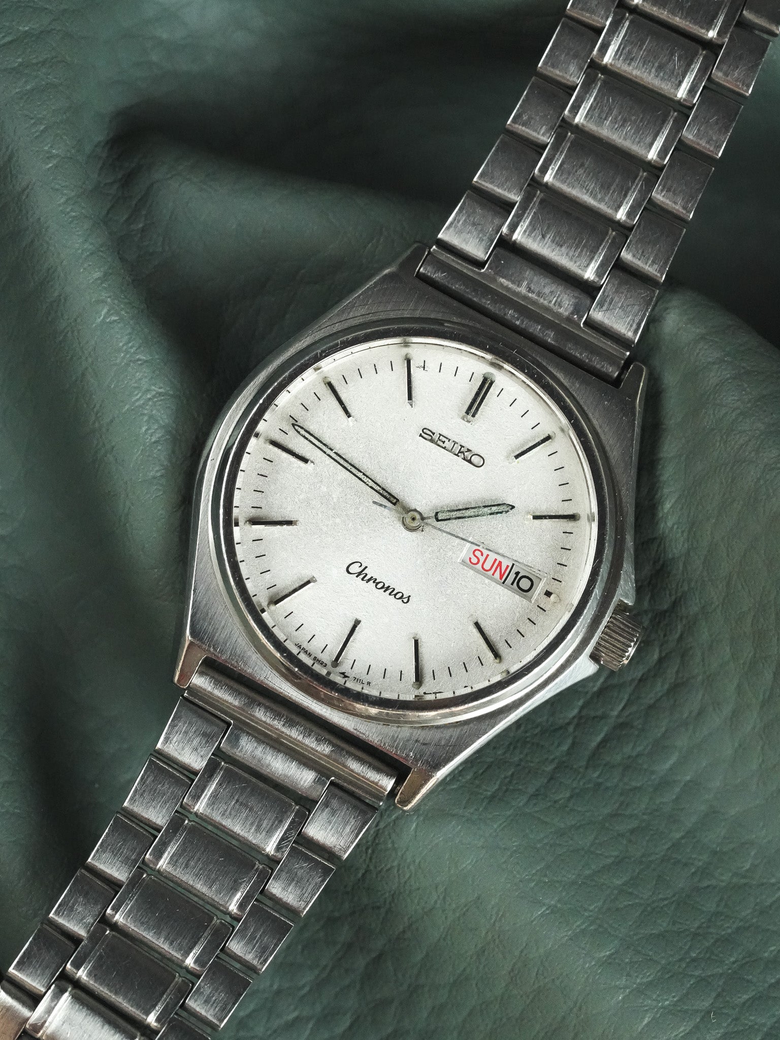Seiko - Chronos Daydate Kanji Snow Dial Steel - 1988