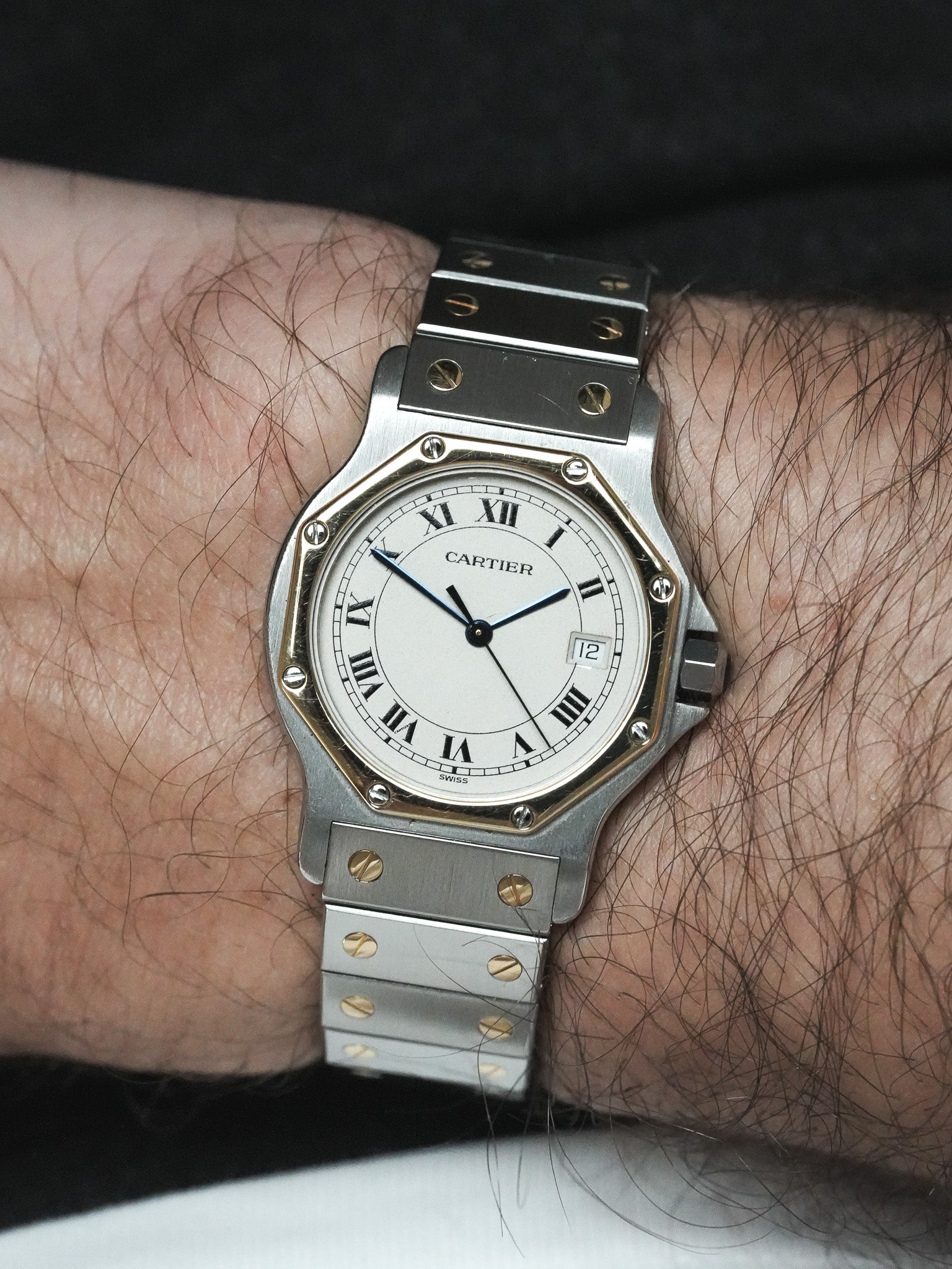 Cartier Santos 复古八角形腕表 - 29毫米 精钢镀金 石英(1980s)