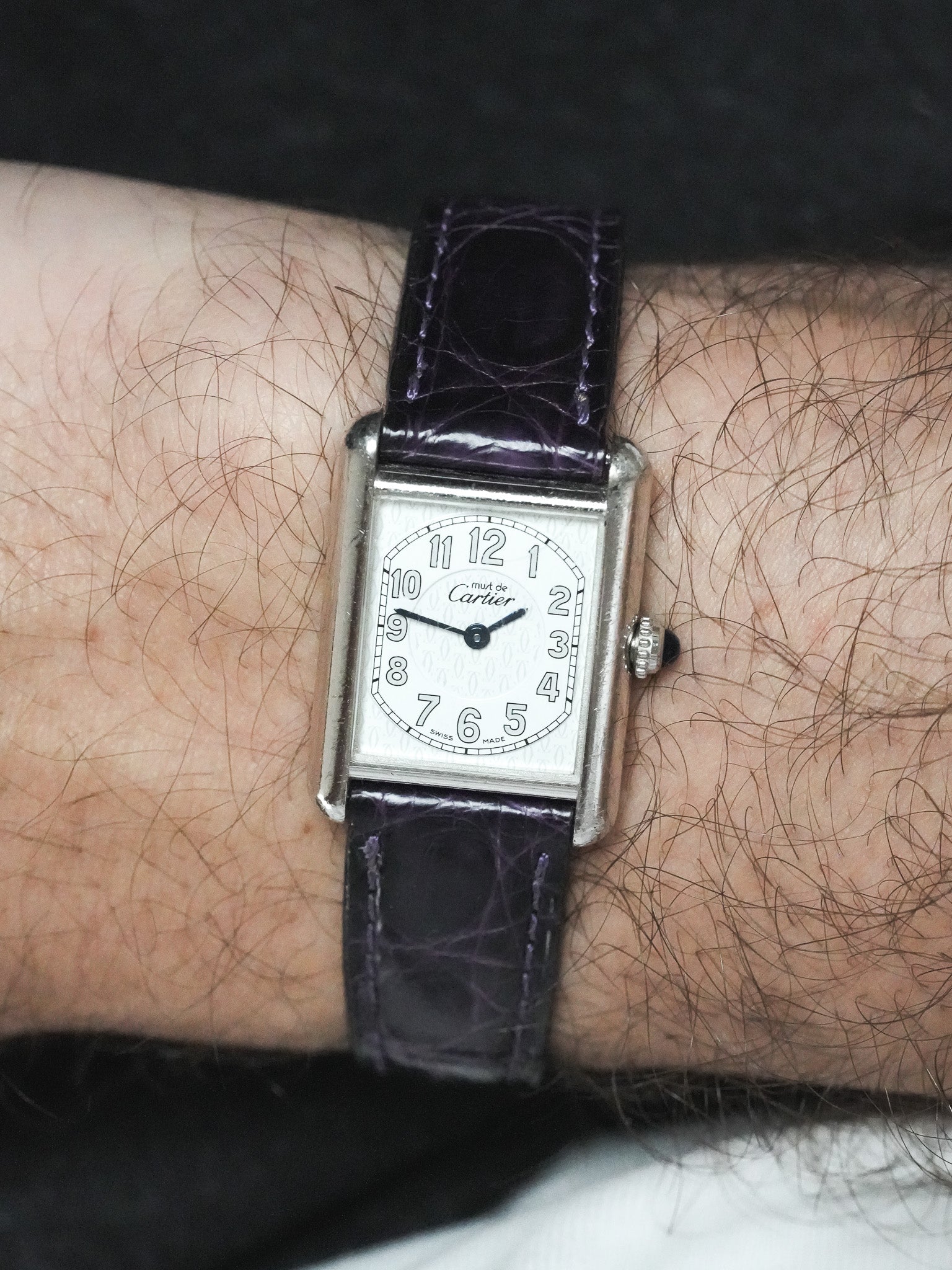 Reloj Must de Cartier Tank SM Vintage - plata maciza (años 1990)