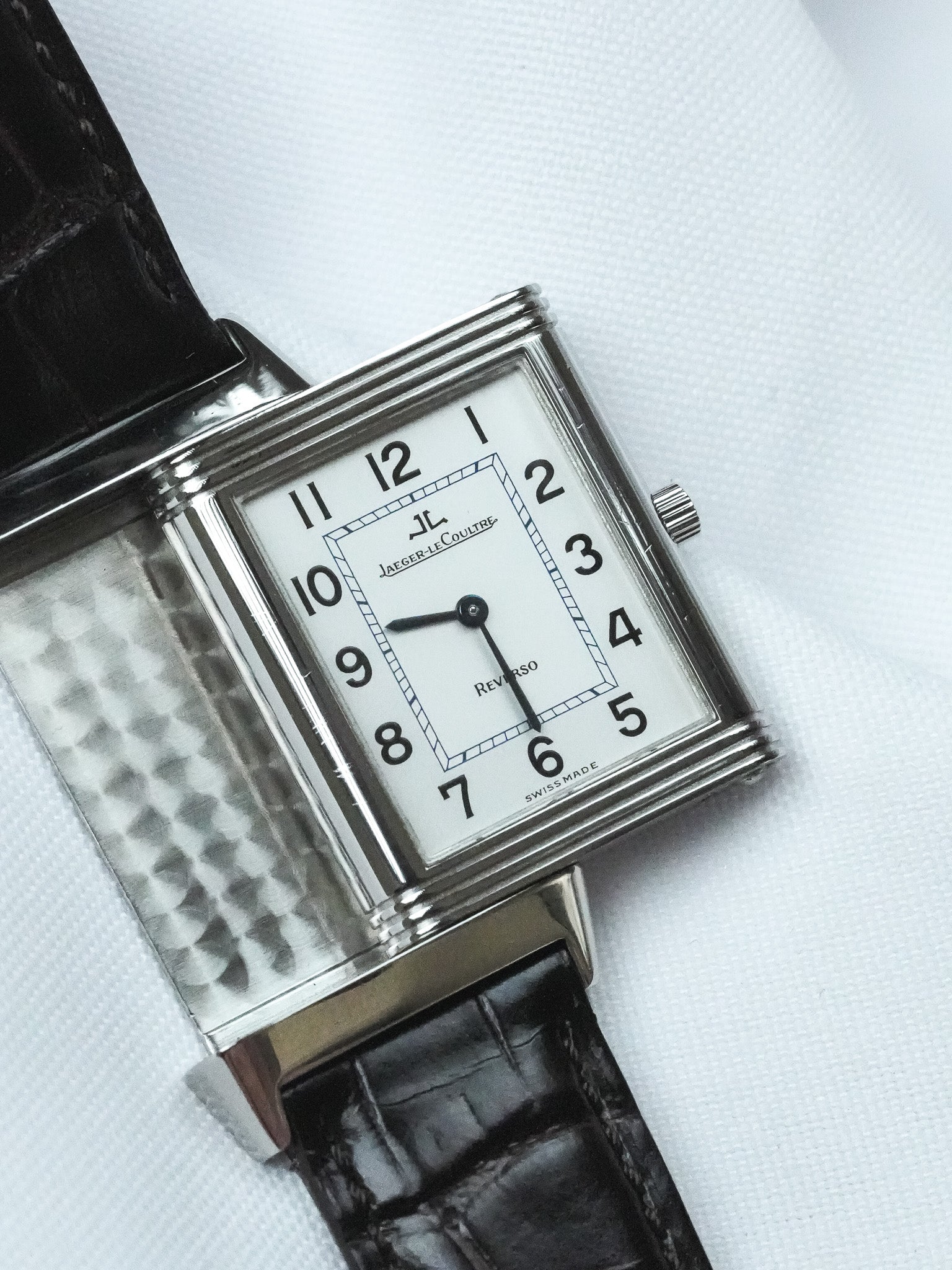 ساعة Jaeger-LeCoultre Reservo 250.8.86 فينتاج - يدويّة الترقية الإضافية، من الفولاذ والفضة (1990s)