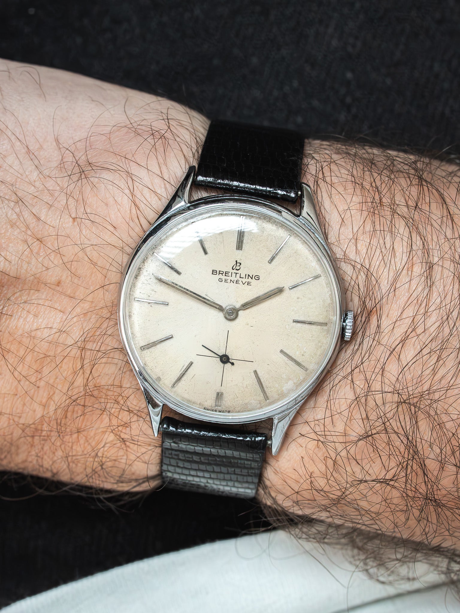 Vintage Breitling Calatrava 1904 Watch - 35mm Stainless Steel Petite Seconde (1960s)