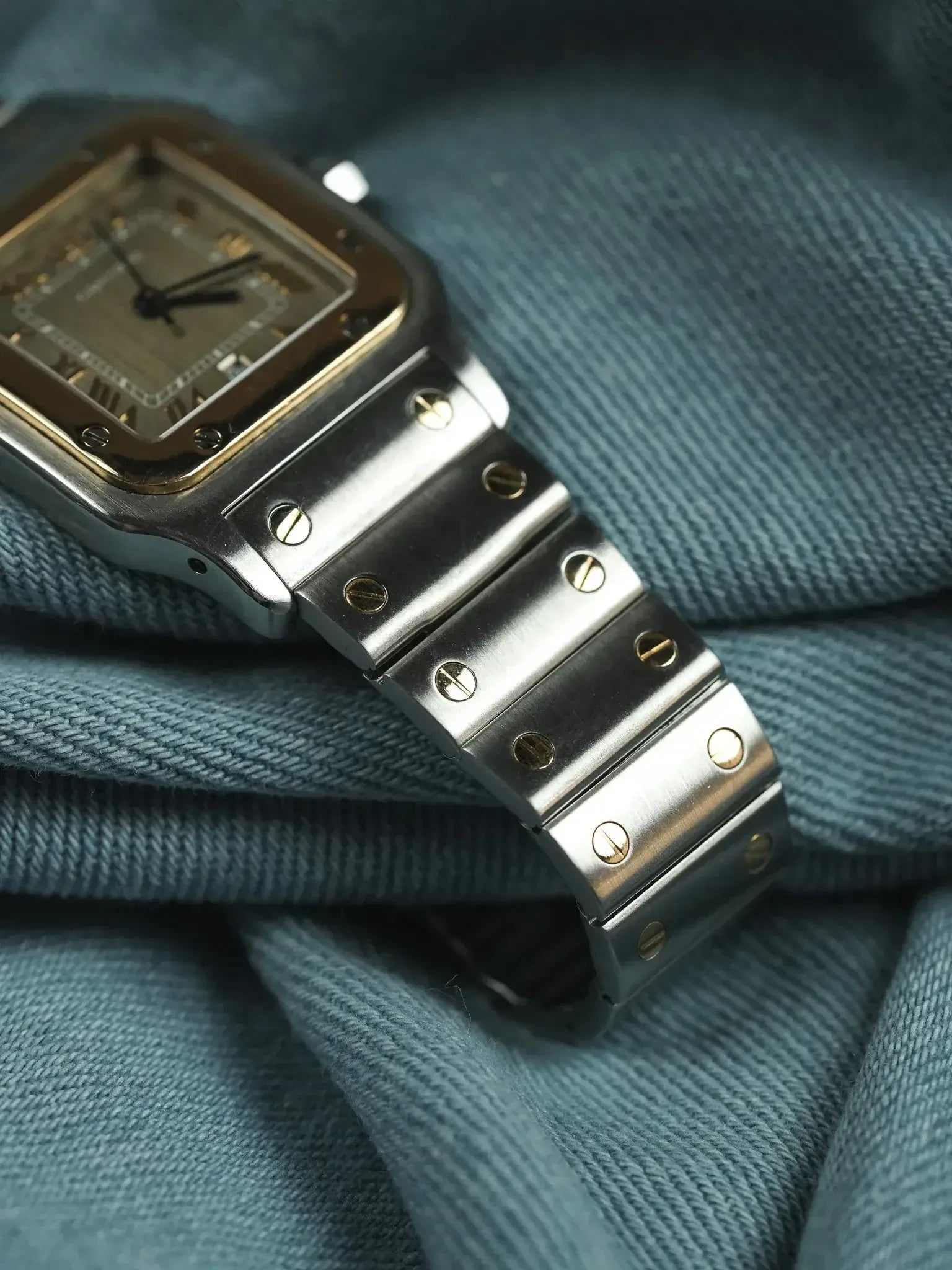 Cartier - Santos Galbée 1566 Acier Or Cadran Taupe 29mm - 1990s - Atelier Victor