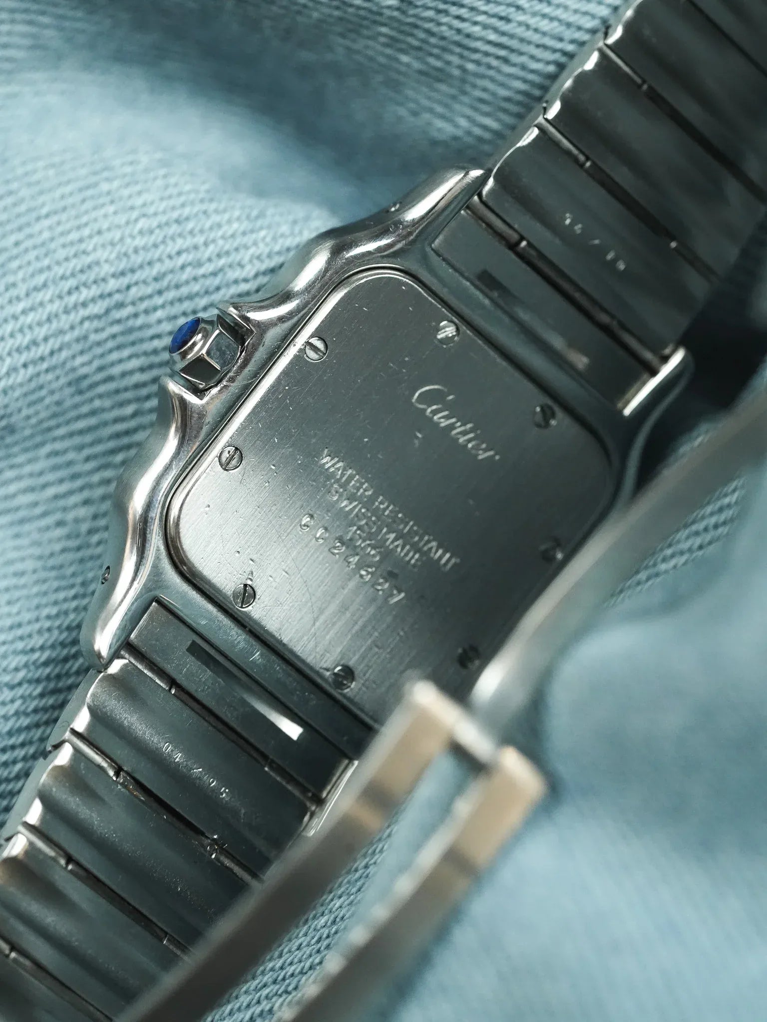 Cartier - Santos منحني 1566 فولاذ ذهب قرص طوبي 29 مم - 1990s