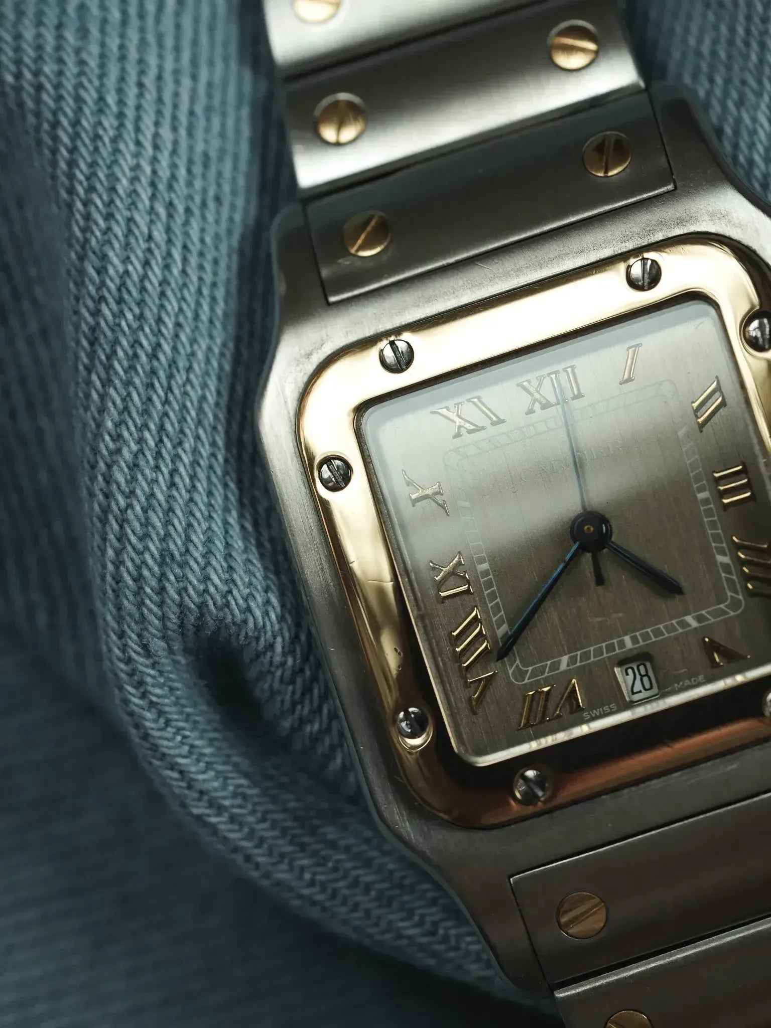 Cartier - Santos Galbée 1566 Acier Or Cadran Taupe 29mm - 1990s - Atelier Victor