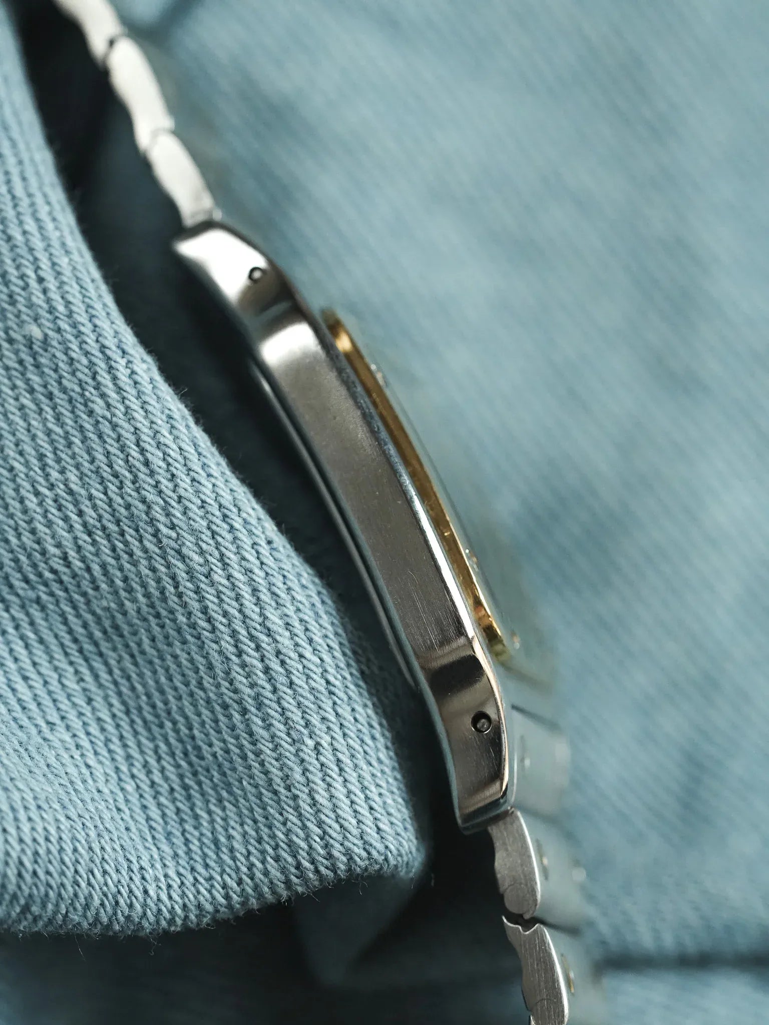 Cartier - Santos منحني 1566 فولاذ ذهب قرص طوبي 29 مم - 1990s