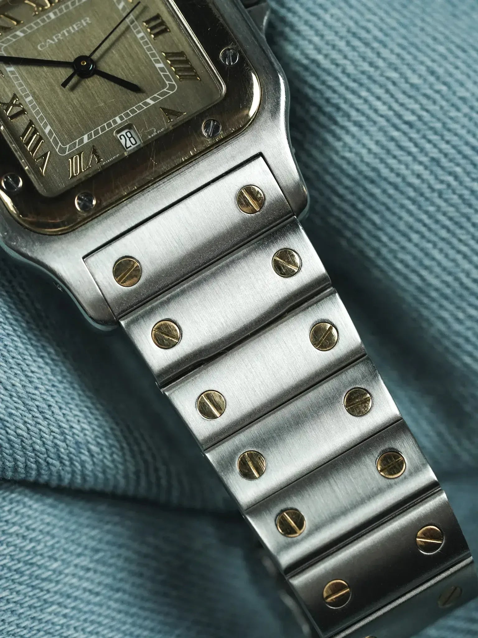 Cartier - Santos Galbée 1566 Acier Or Cadran Taupe 29mm - 1990s - Atelier Victor