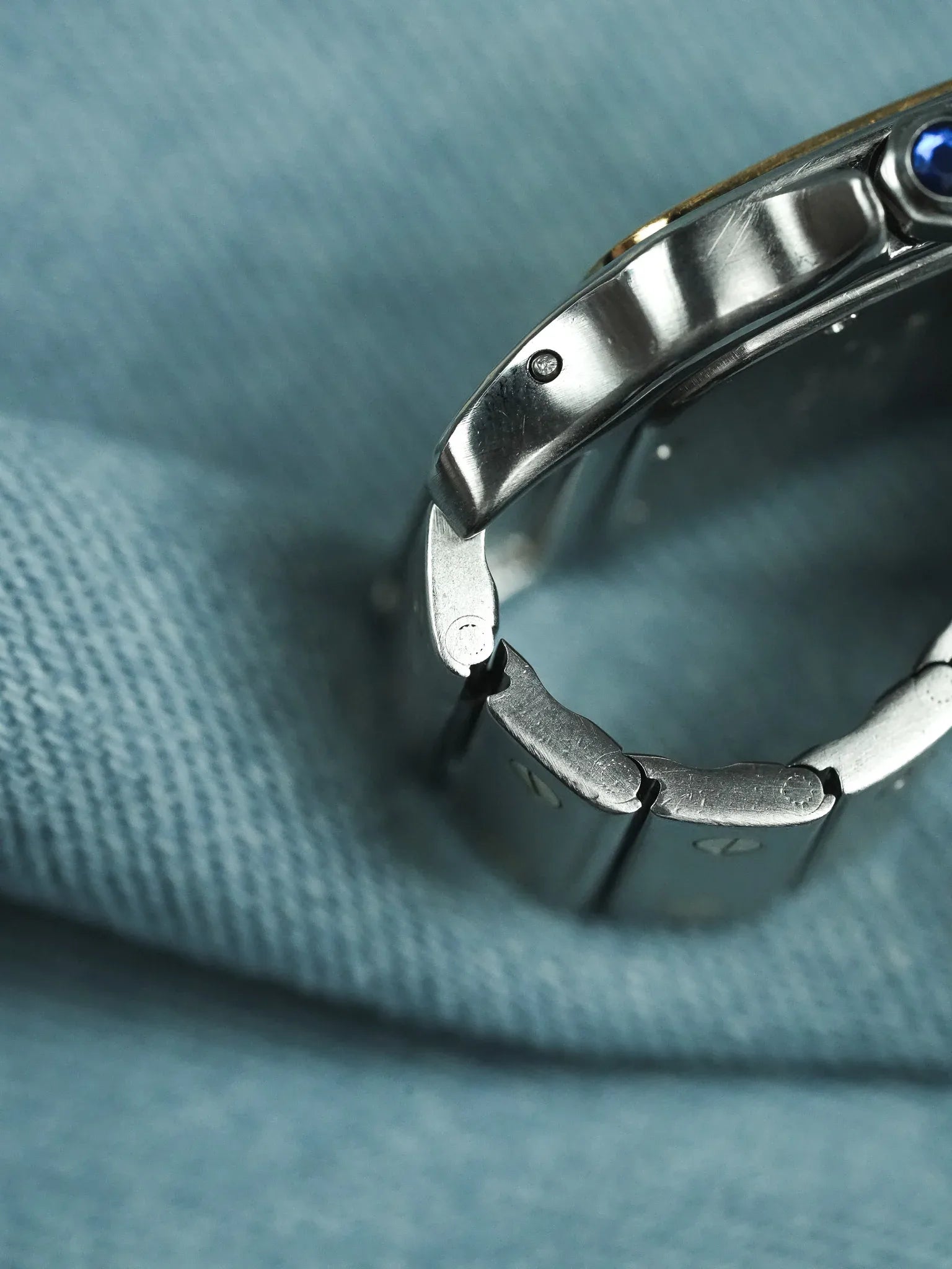 Cartier - Santos منحني 1566 فولاذ ذهب قرص طوبي 29 مم - 1990s