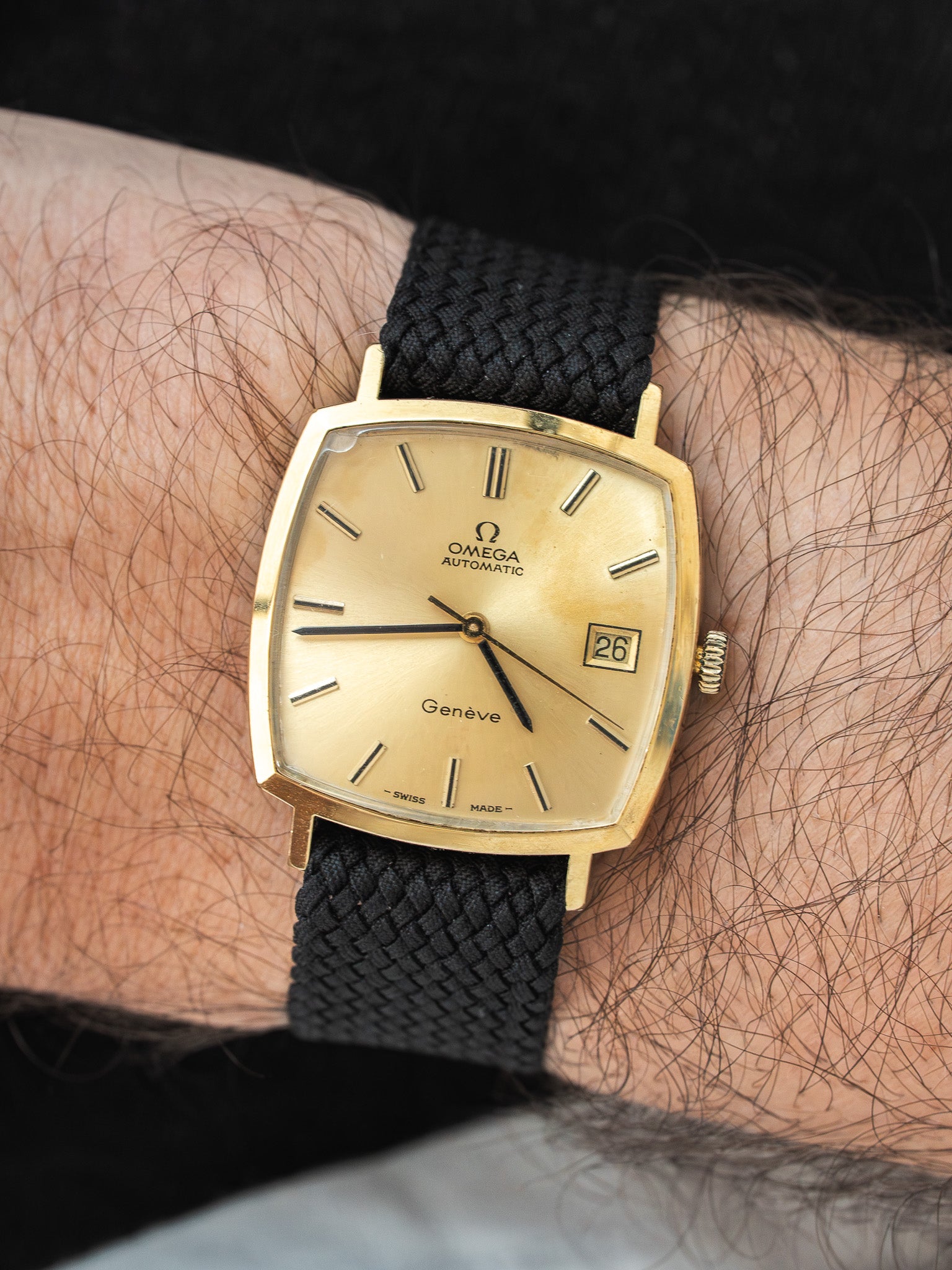 Omega Genève 162.0042 复古——“TV”镀金自动上链(1973)