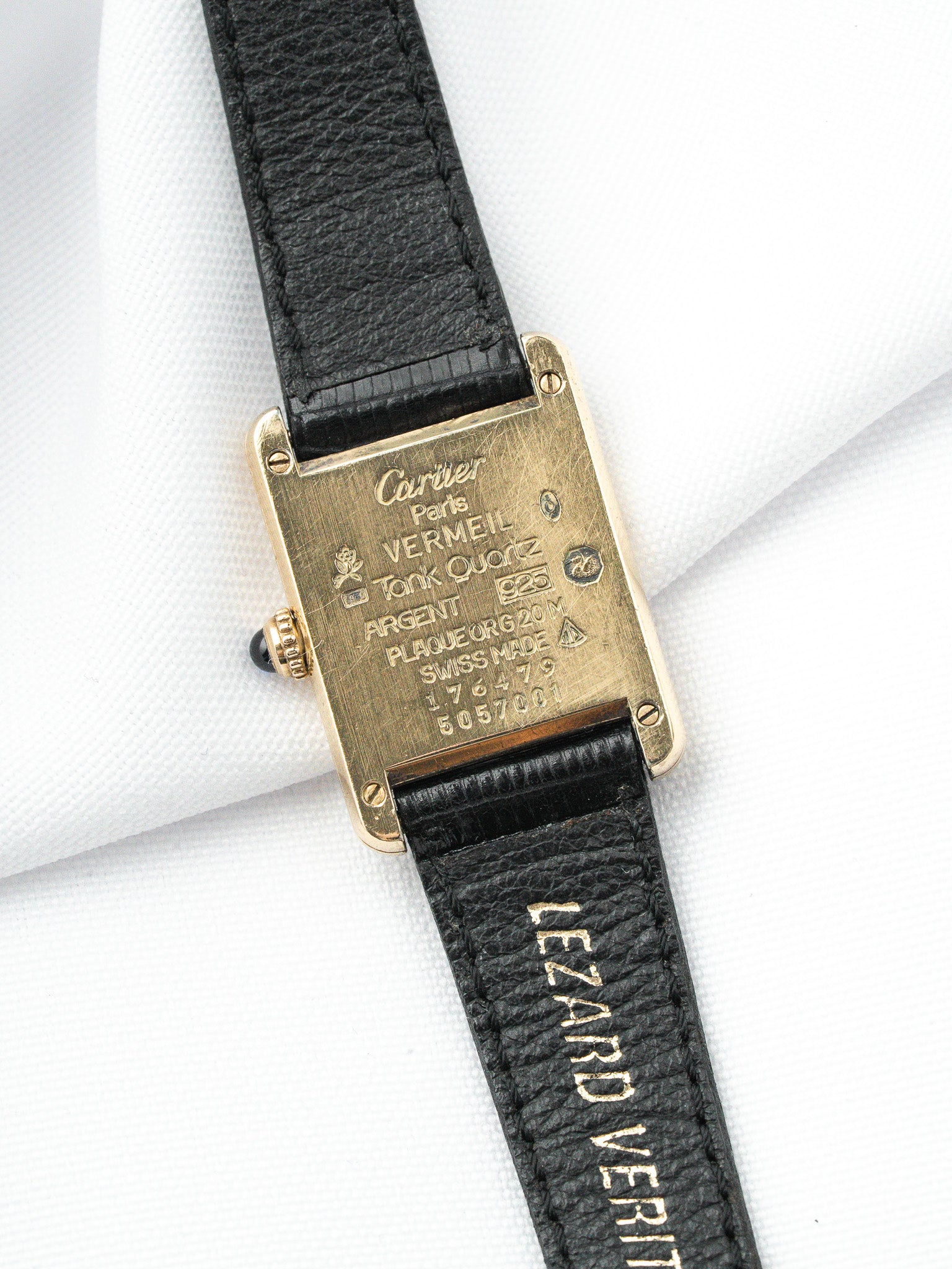 Montre Cartier Must de Cartier Tank SM - Vermeil Cadran Blanc Gris (Vintage 1990) - Atelier Victor