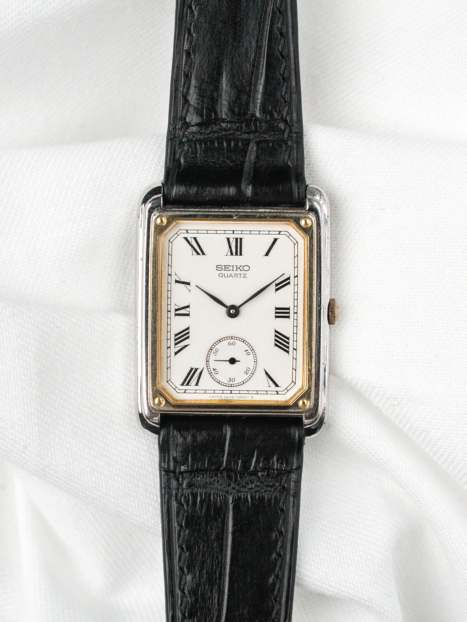 Vintage Seiko Tank Watch — Roman Dial & Small Seconds (1981)