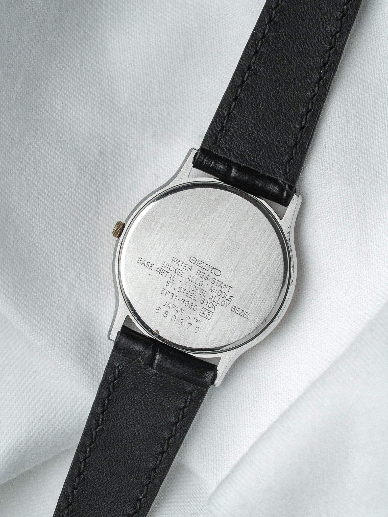 Vintage Watch Seiko 5P31-6030 Two-Tone — Silver Linen Dial (1996)