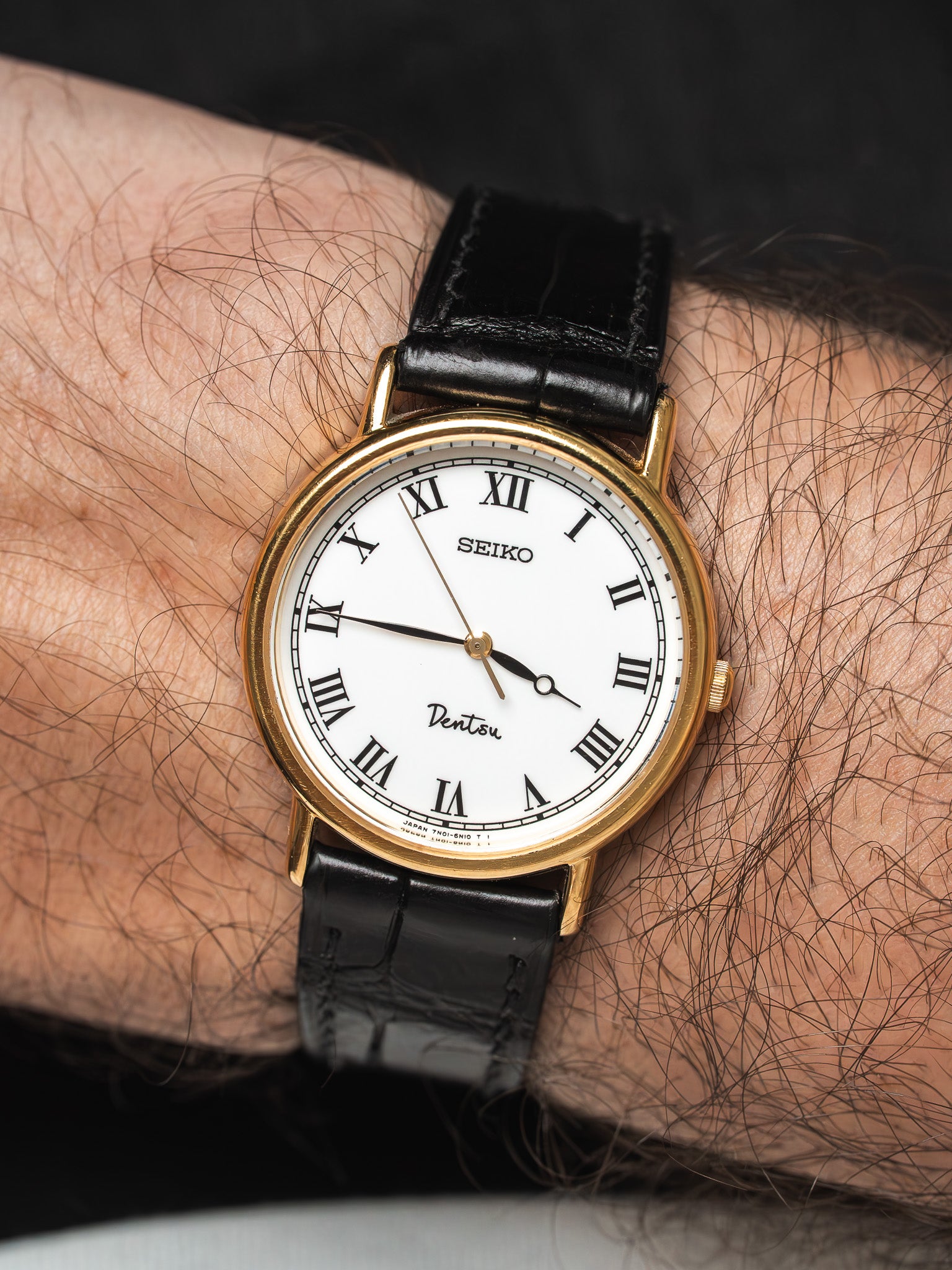 Vintage Seiko Dentsu Gold-Plated — Corporate Roman Dial (1995)