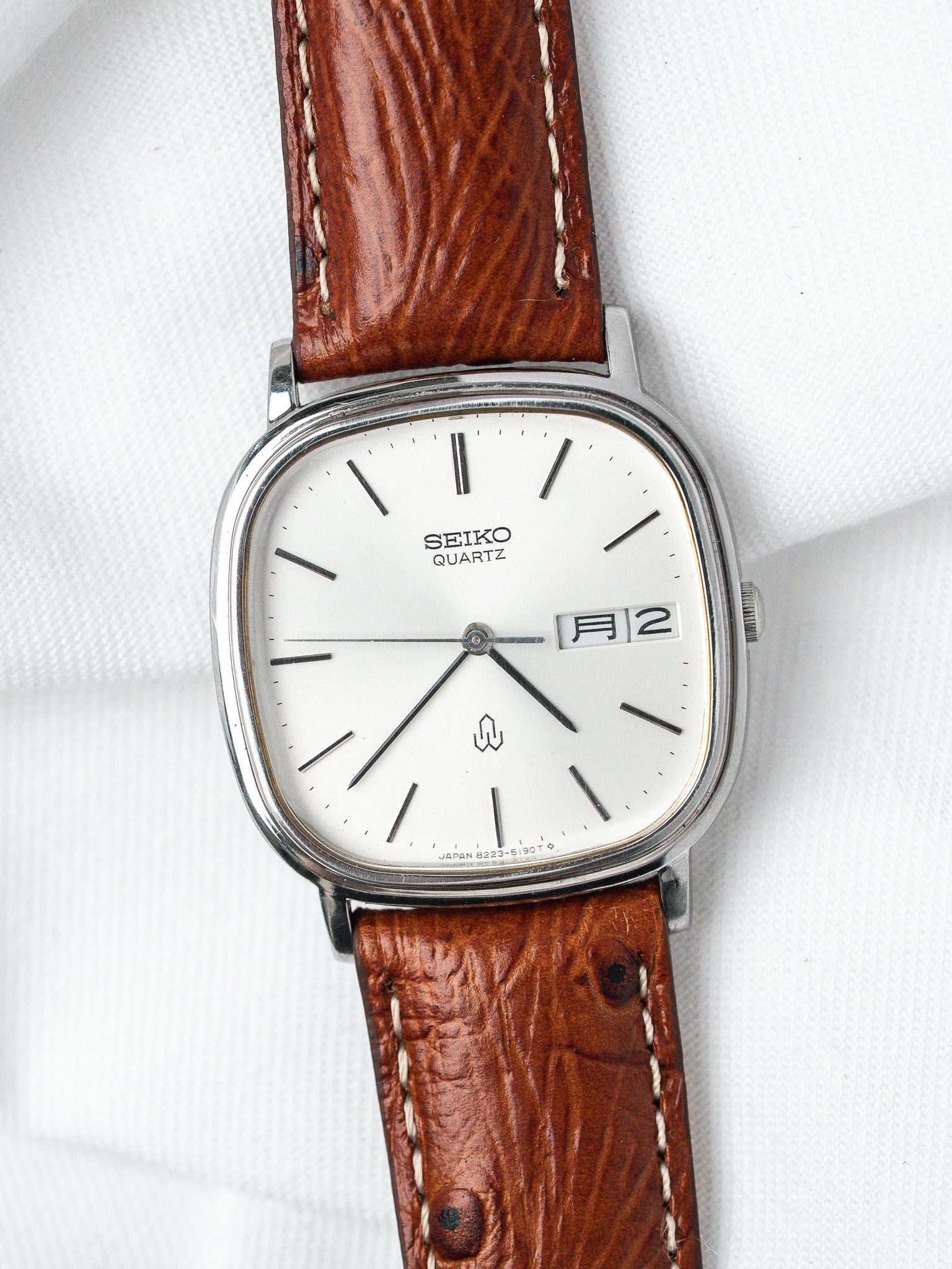 Vintage Seiko SQ Watch — 8223-5120 TV Case Kanji JDM (1981)