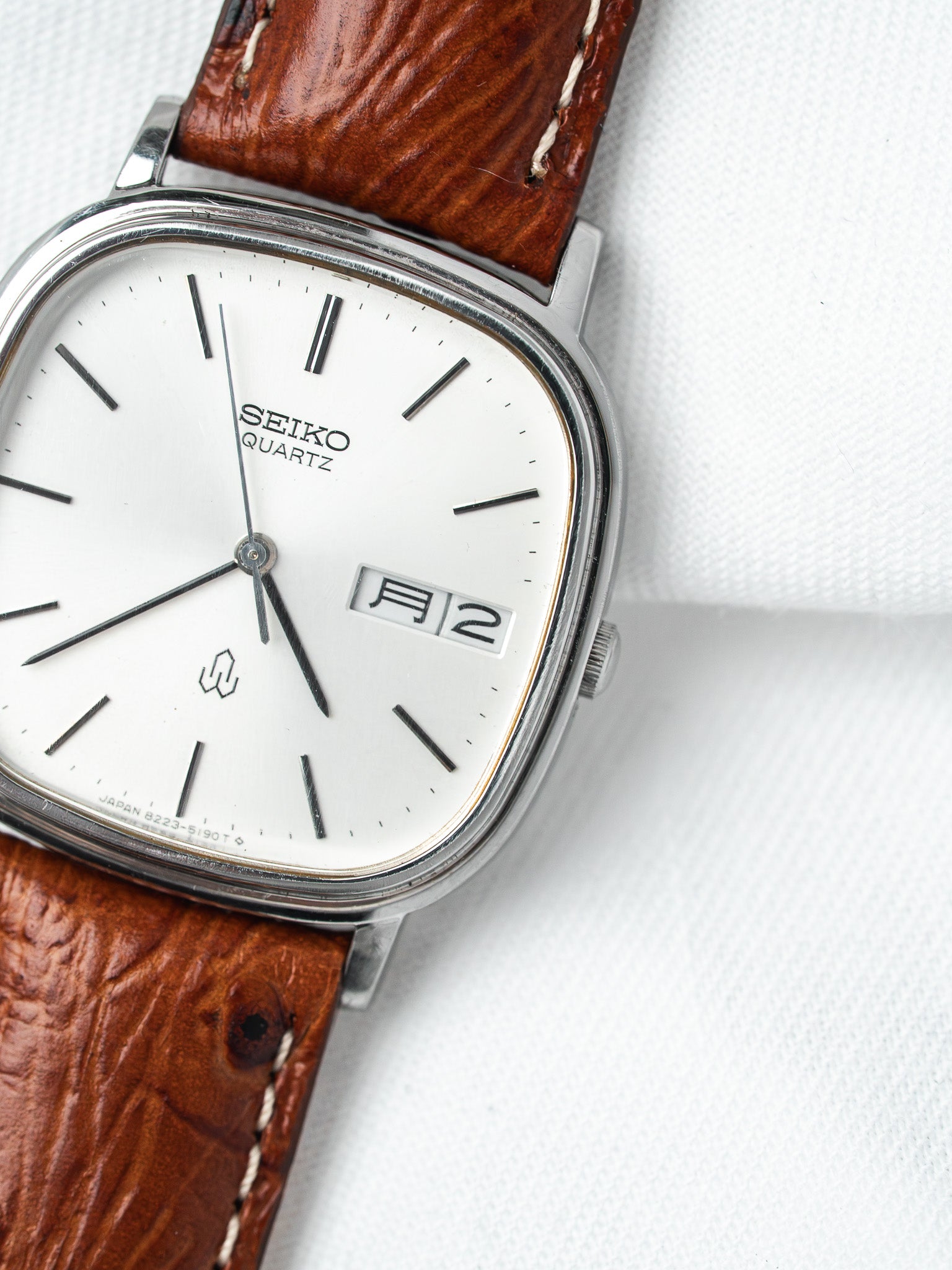 Vintage Seiko SQ Watch — 8223-5120 TV Case Kanji JDM (1981)
