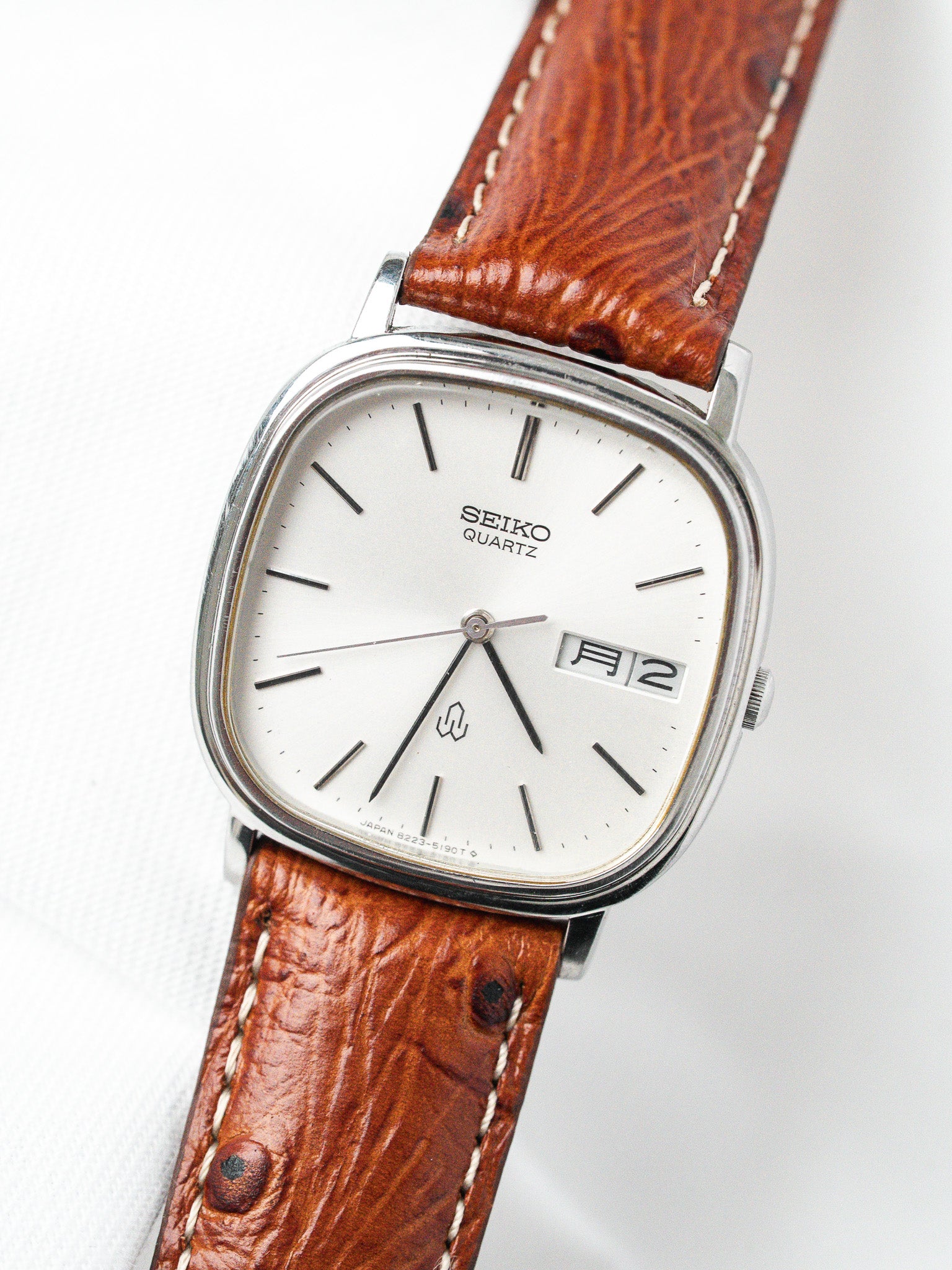 Vintage Seiko SQ Watch — 8223-5120 TV Case Kanji JDM (1981)