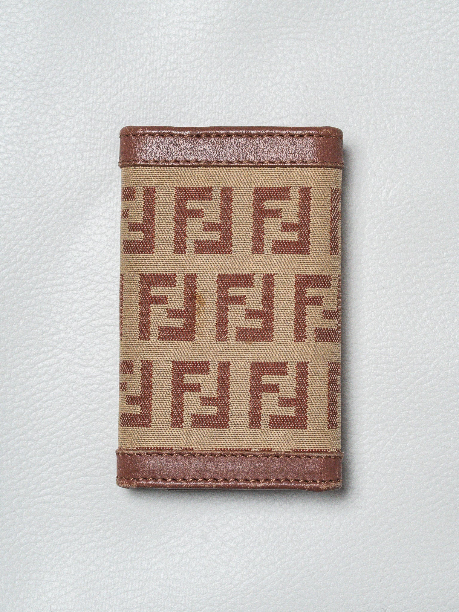 Porte-Clés Fendi Vintage — Toile Zucca Monogram FF & Cuir