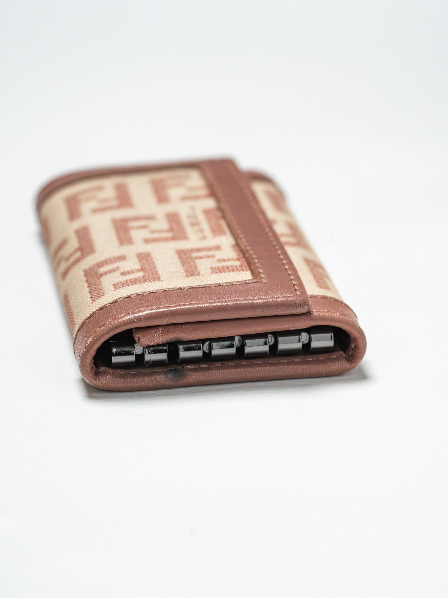 Porte-Clés Fendi Vintage — Toile Zucca Monogram FF & Cuir