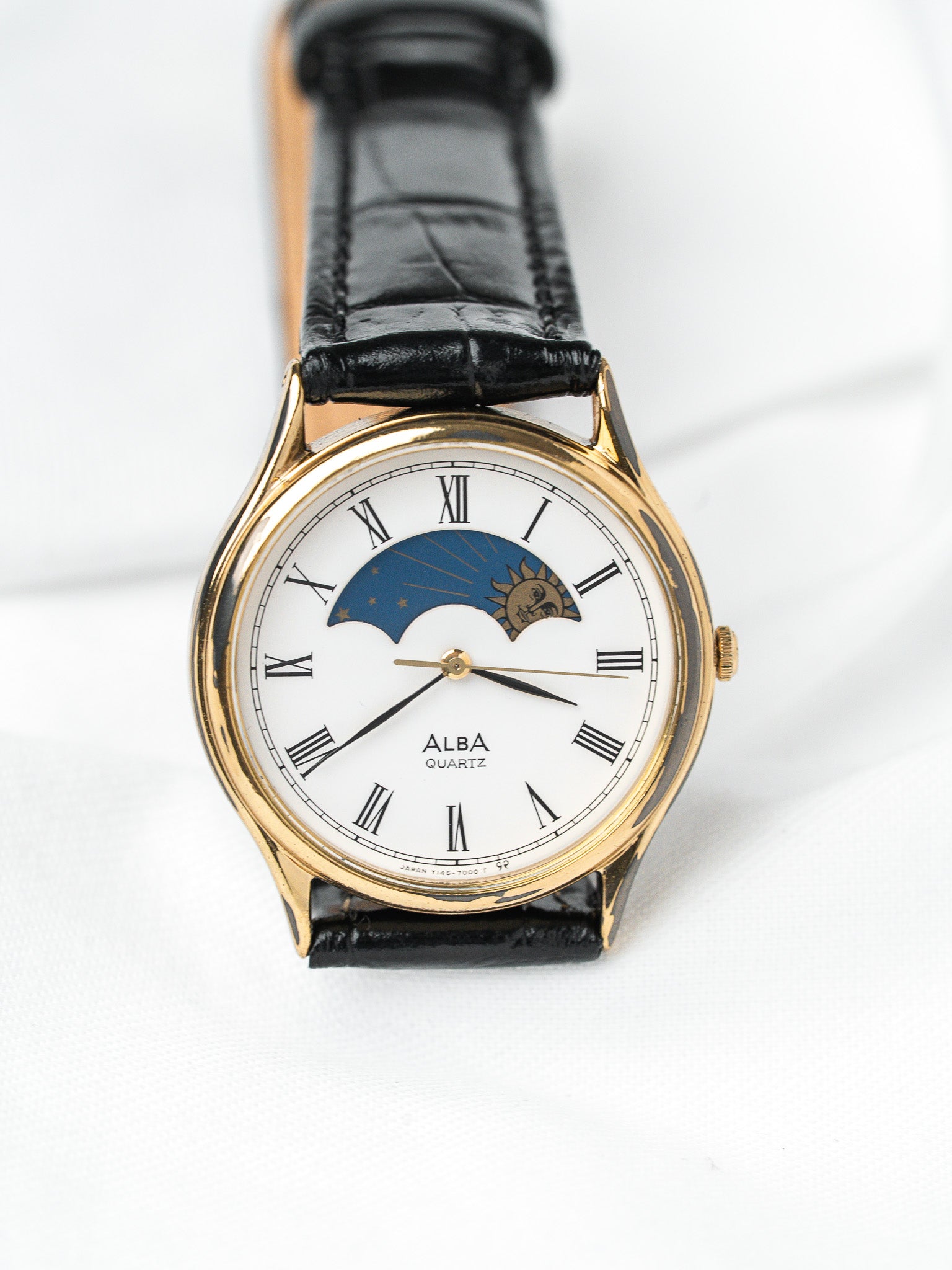 Orologio Alba Seiko Giorno-Notte Placcato Oro — Quadrante Bianco (1994)