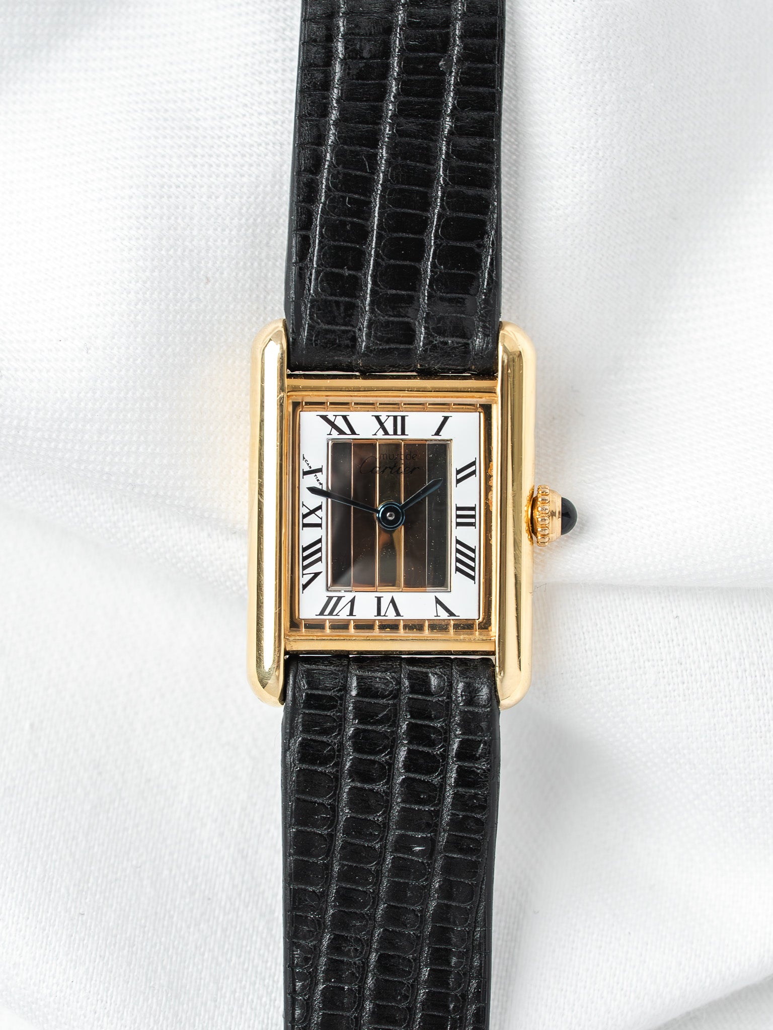 Cartier Must Tank Vermeil SM — Cadran Trinity (1980s)