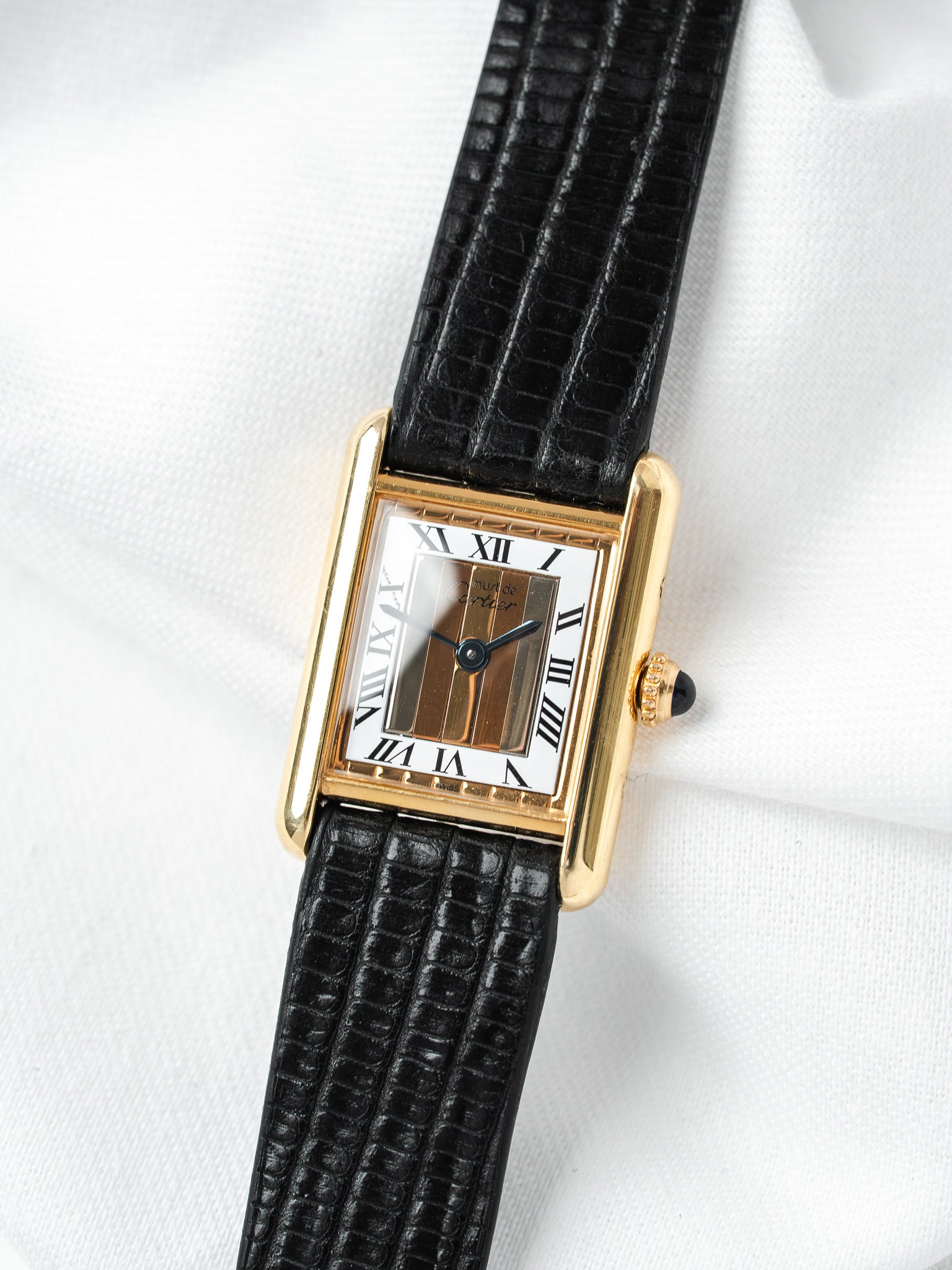 Cartier Must Tank Vermeil SM — Cadran Trinity (1980s)