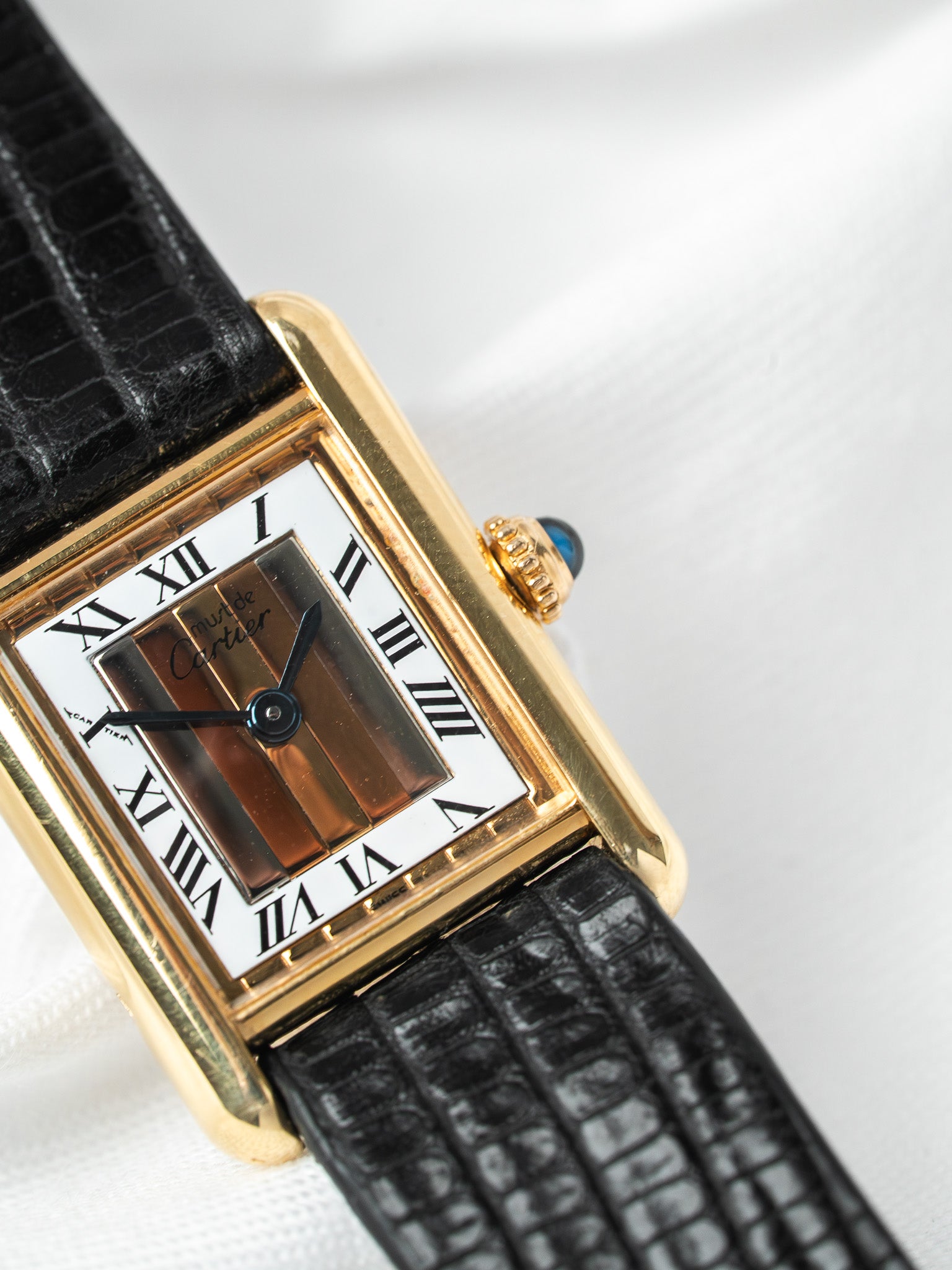 Cartier Must Tank Vermeil SM — Cadran Trinity (1980s)