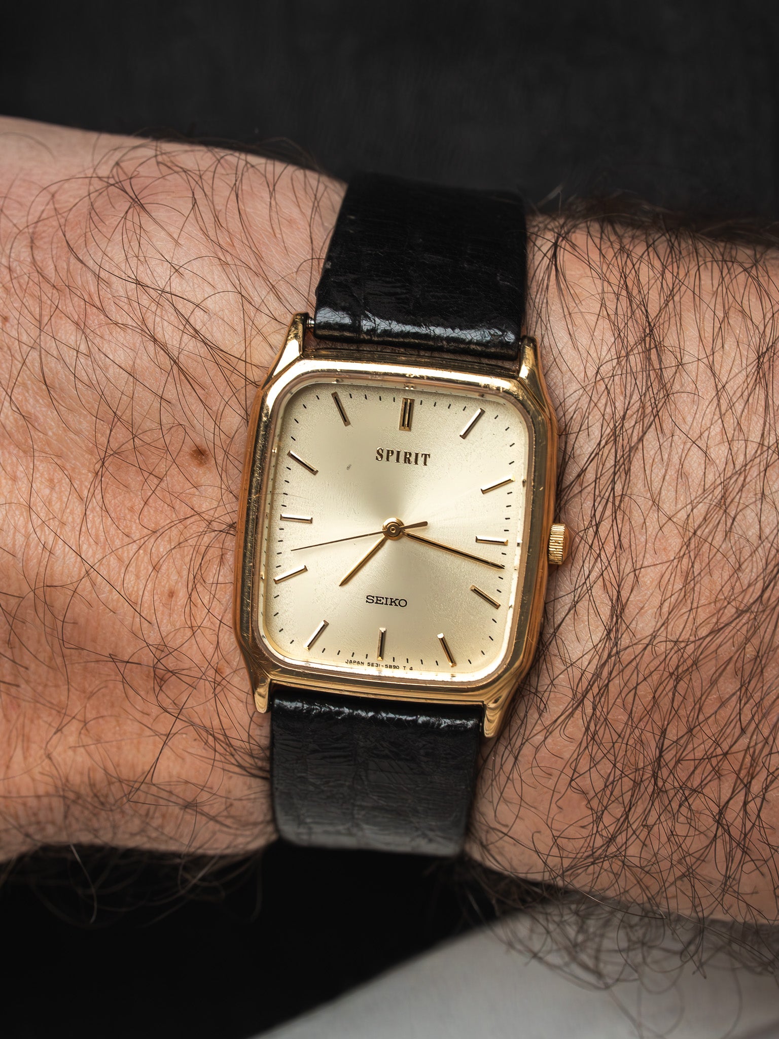Orologio Seiko Spirit Tank 5E31-5B50 — Quadrante champagne (1995)