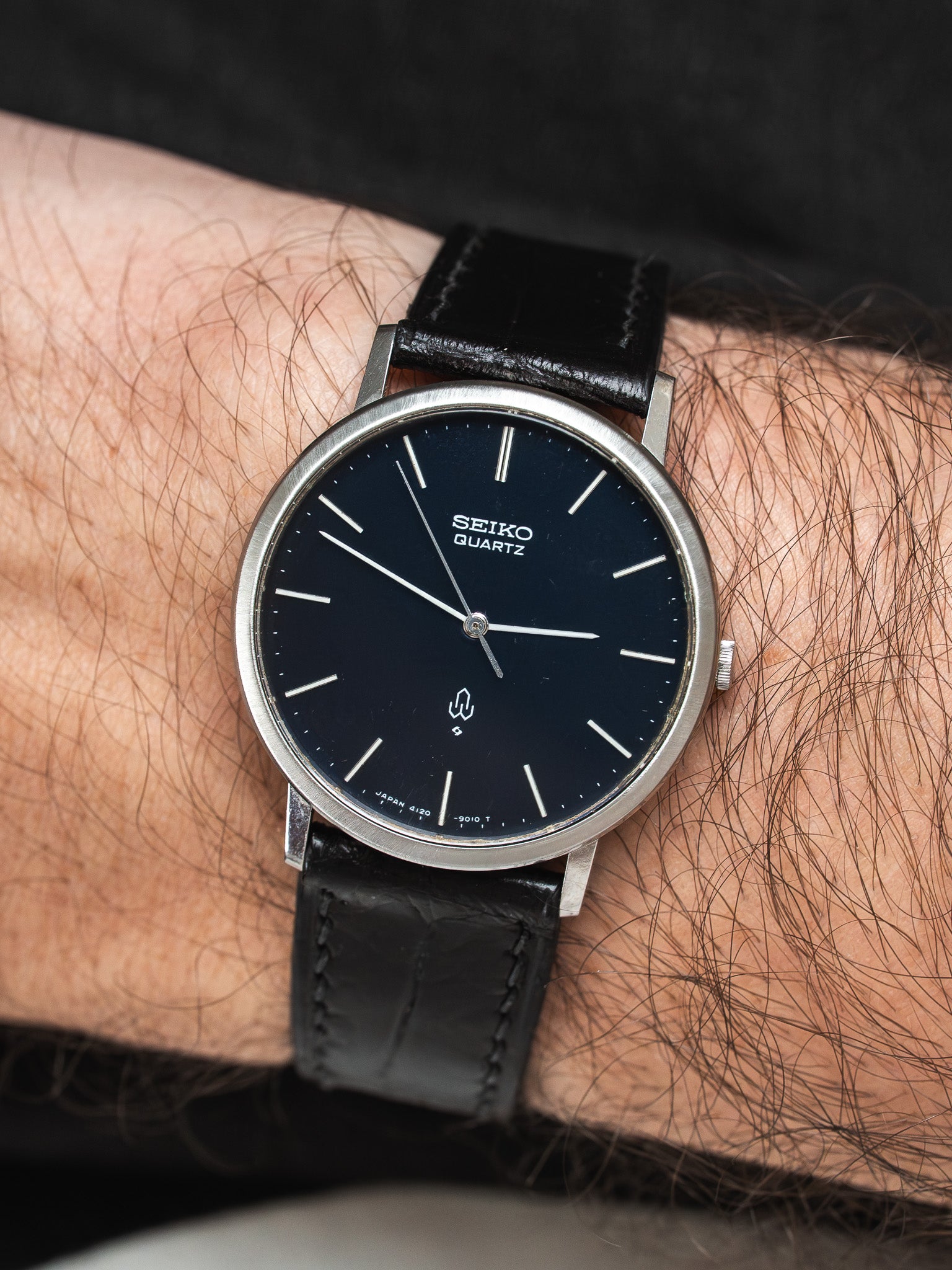 Reloj Seiko Acero 4120-9010 — Esfera Azul Noche (1976)