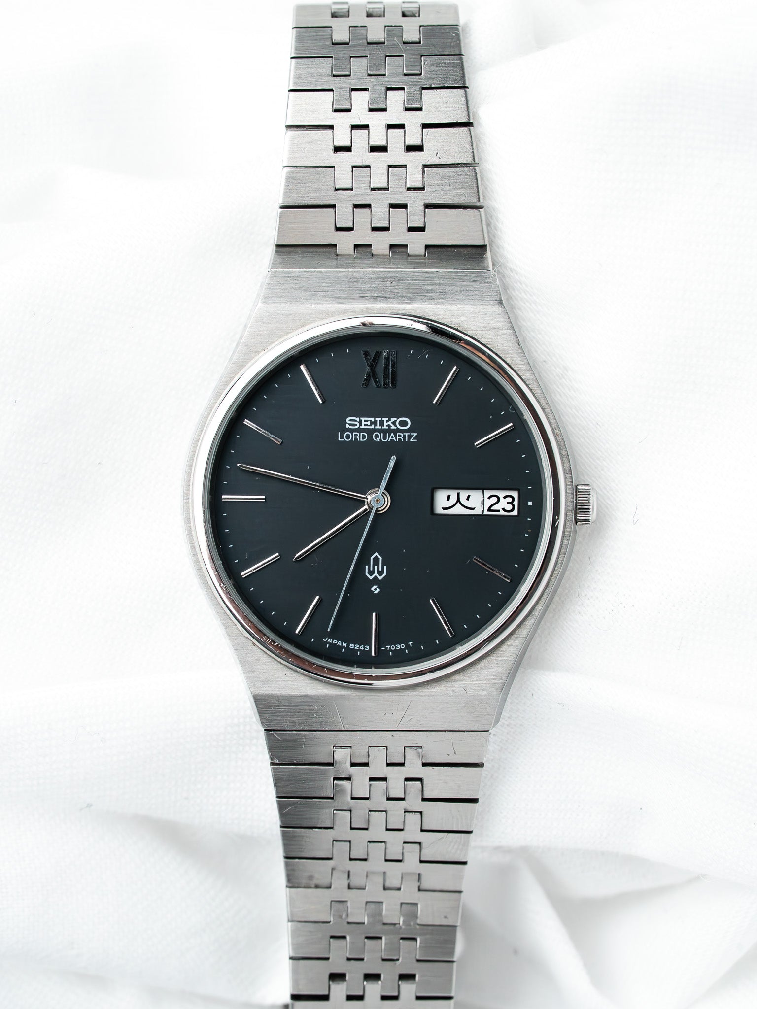 Orologio Seiko Lord Quartz 8243 Acciaio — Quadrante Blu (1979)