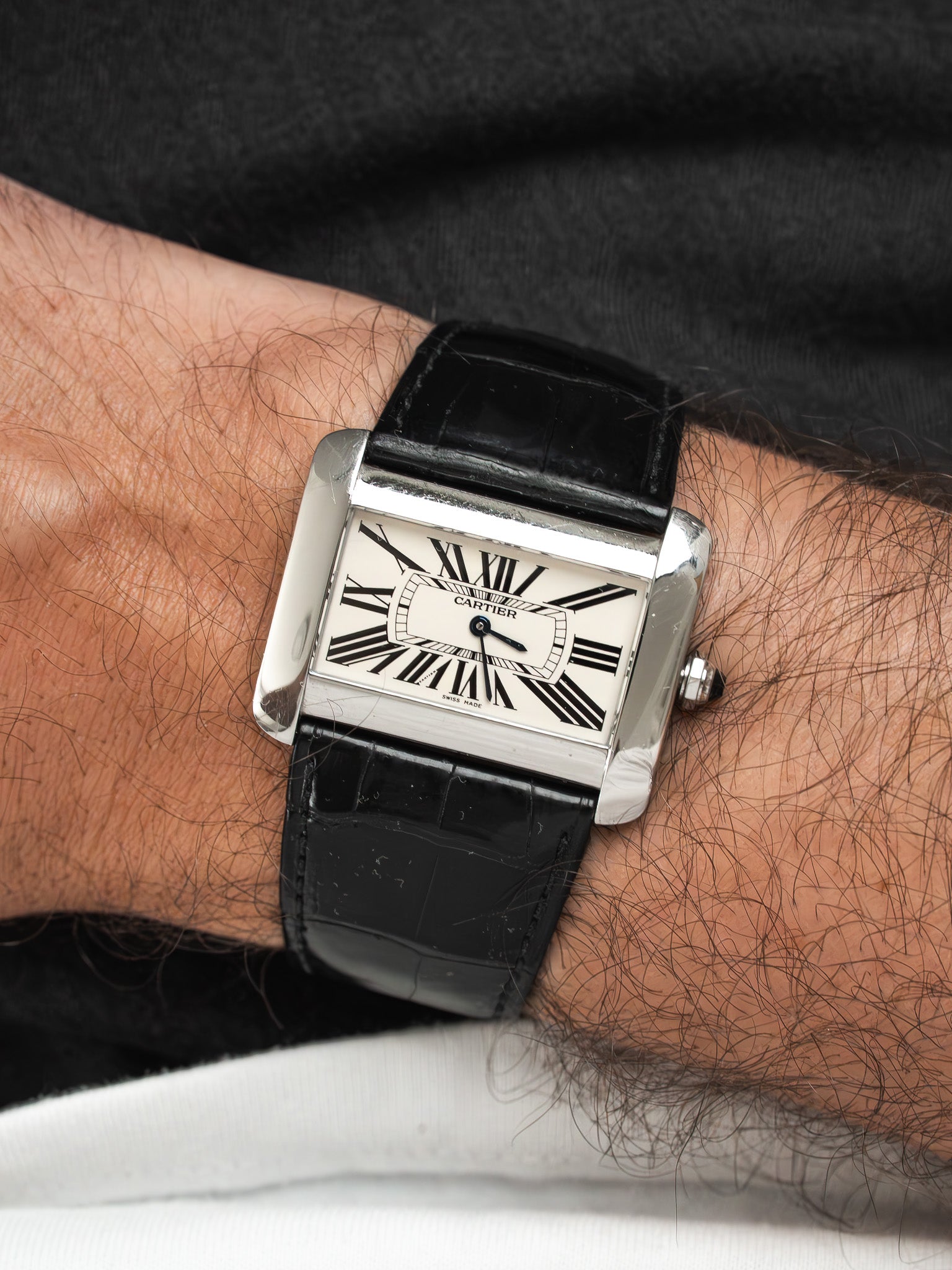 Montre Cartier Tank Divan 2600 Acier — Cadran Crème (2000s)
