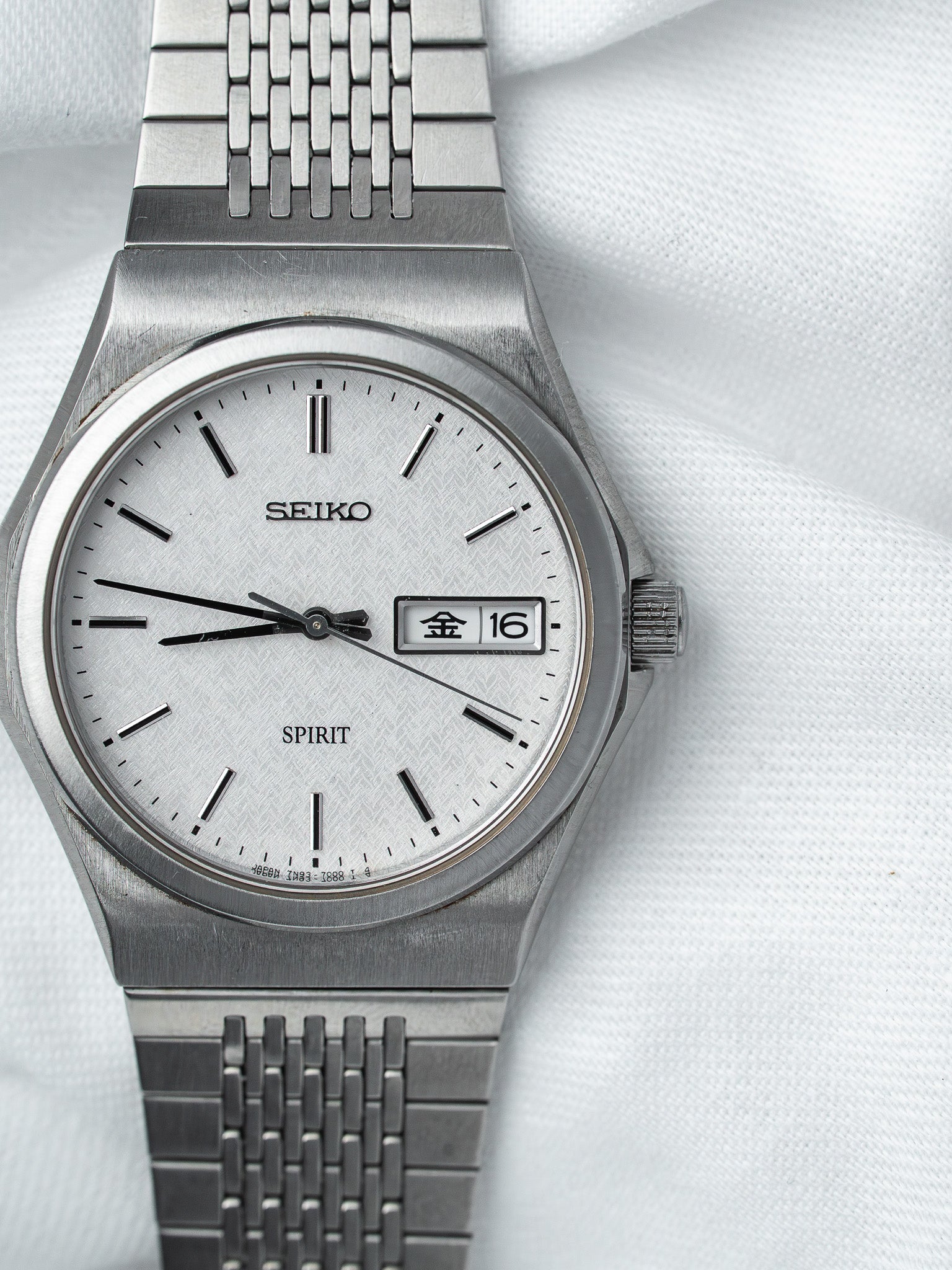 Montre Seiko Spirit 7N93-7000 Acier — Cadran Tissé (1997)