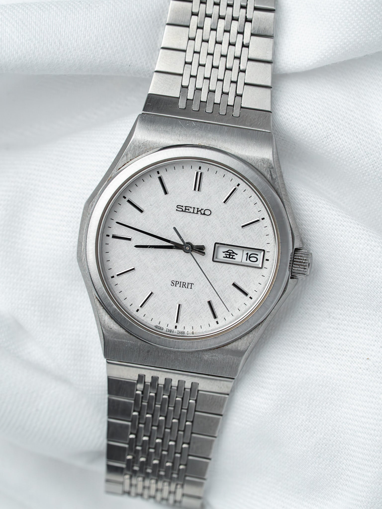 Montre Seiko Spirit 7N93-7000 Acier — Cadran Tissé (1997)