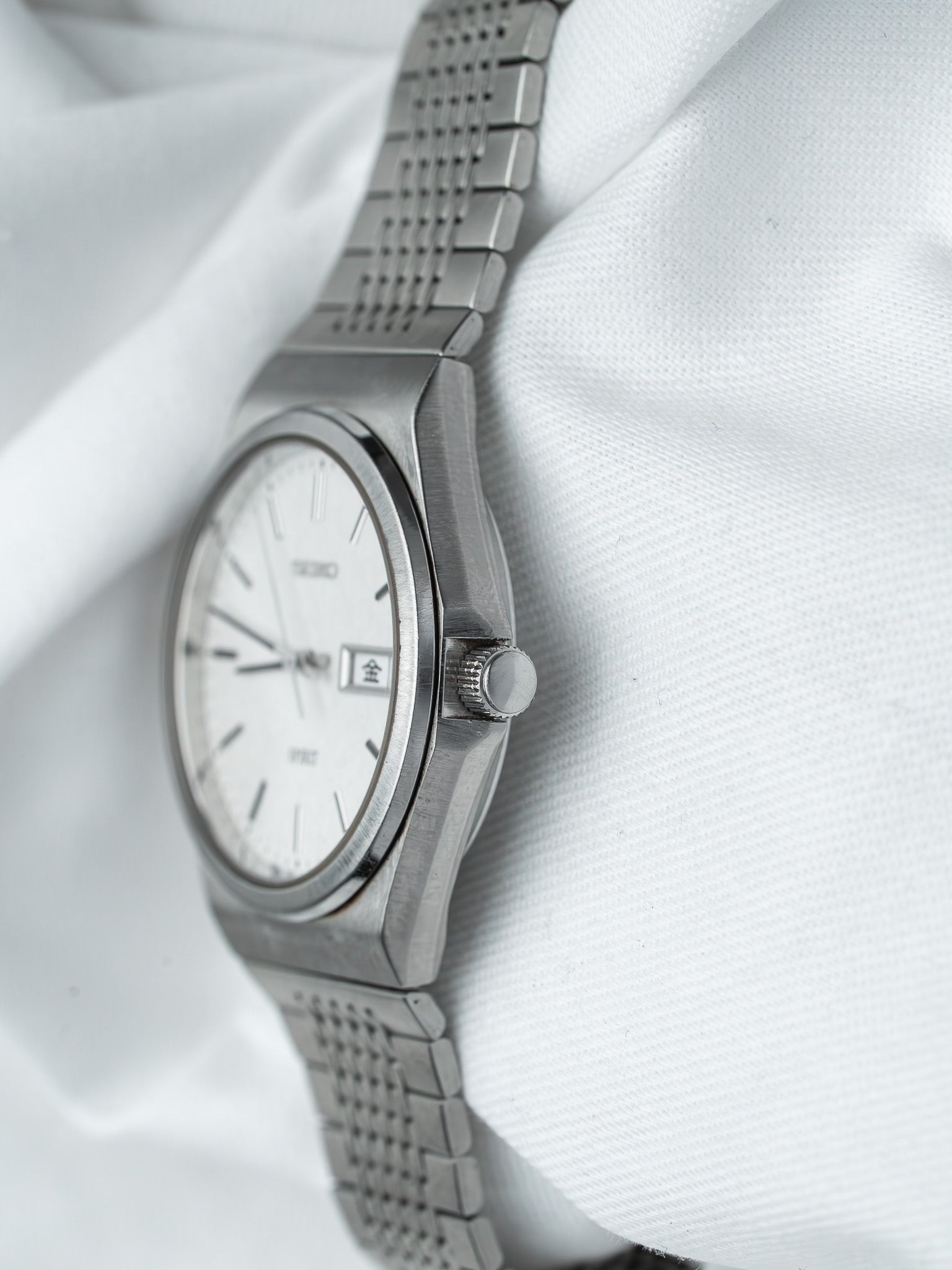 Montre Seiko Spirit 7N93-7000 Acier — Cadran Tissé (1997)