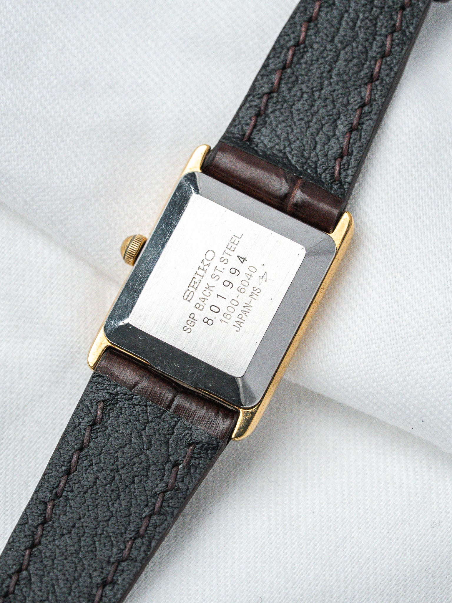 Montre Seiko 1600-6040 Plaqué Or — Cadran Romain (1988)