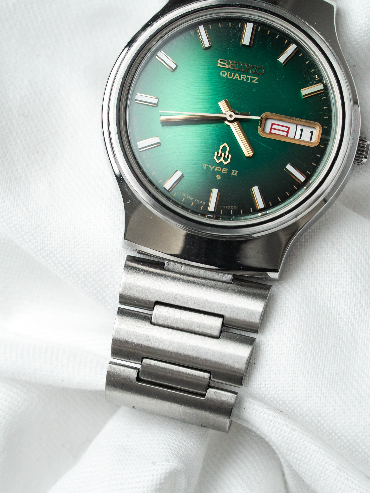 Montre Seiko Type II 7546-7090 Acier — Cadran Vert (1979)