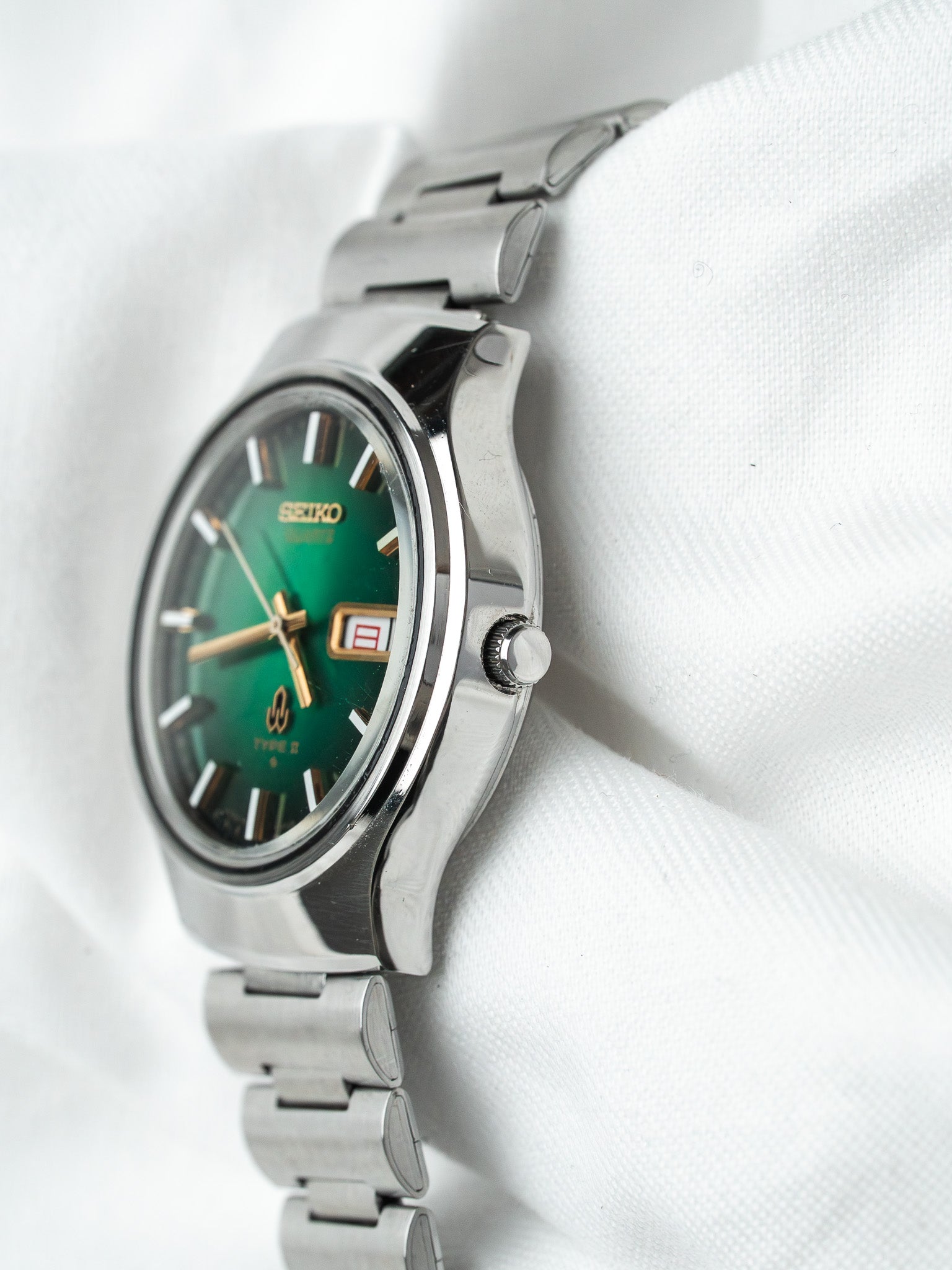 Montre Seiko Type II 7546-7090 Acier — Cadran Vert (1979)