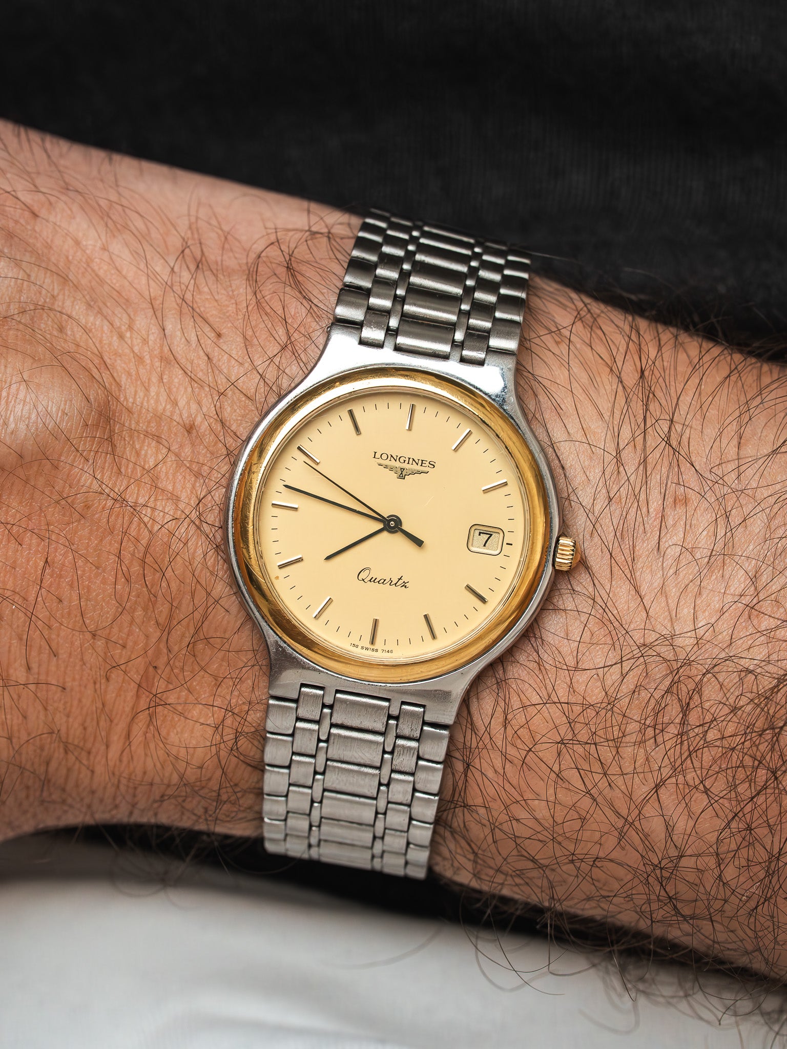 Longines Flagship 复古表 - 33毫米双色不锈钢日期(1980年代)