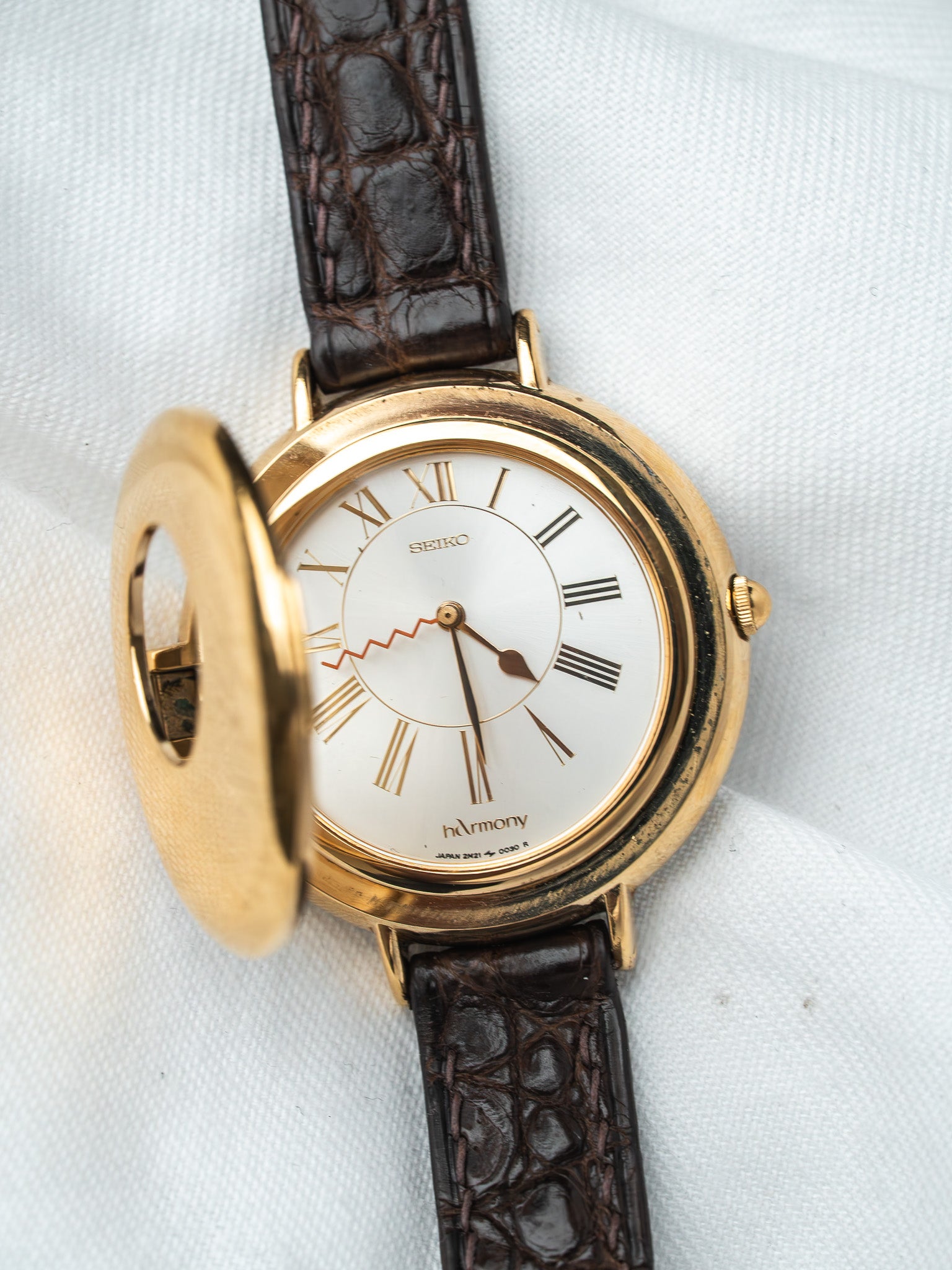 Orologio Seiko hArmony 2N21-0010 placcato oro — copertura musicale (1988)