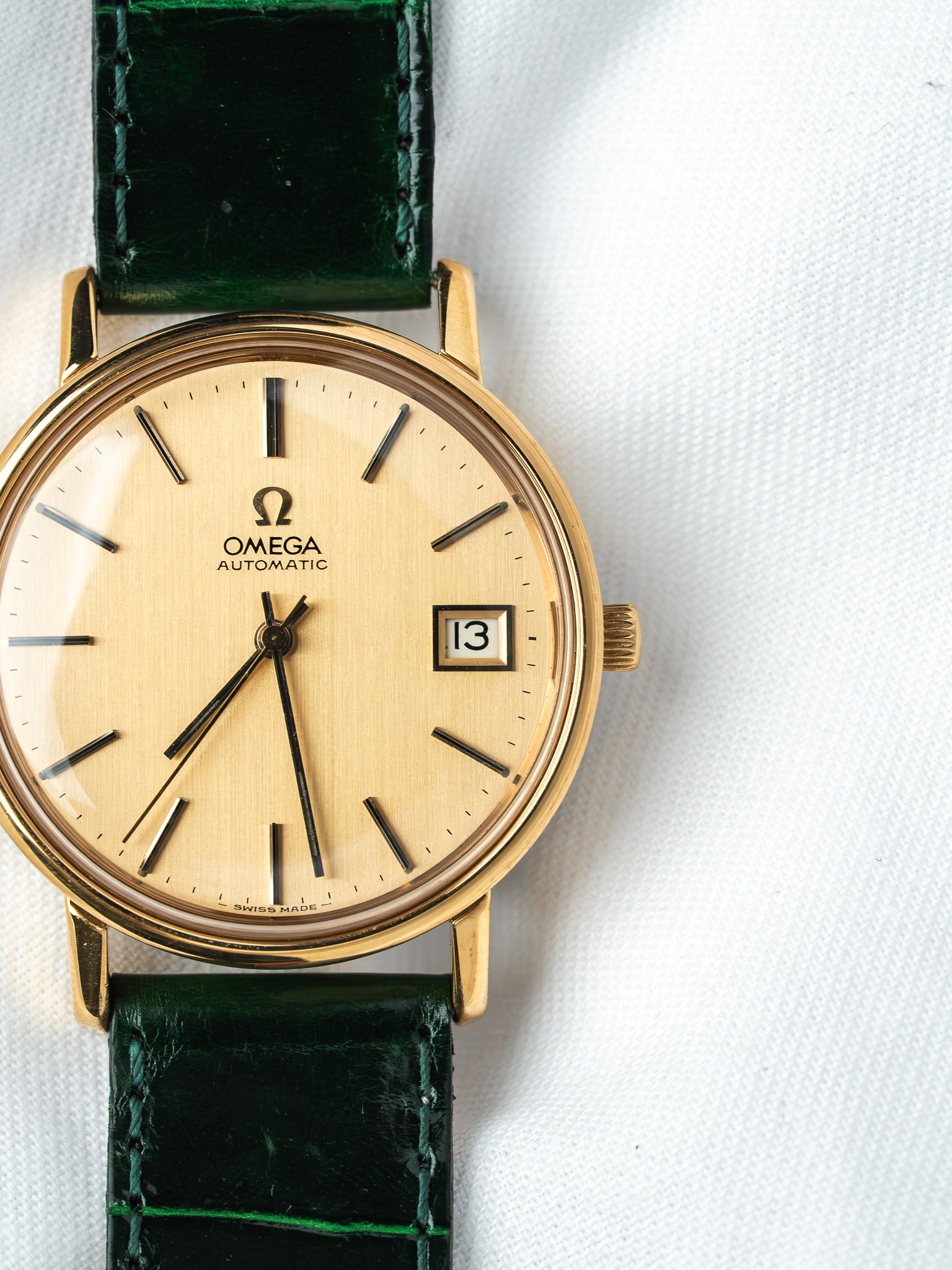Montre Omega 166.0202 Plaqué Or — Automatique Cadran Doré (1974)