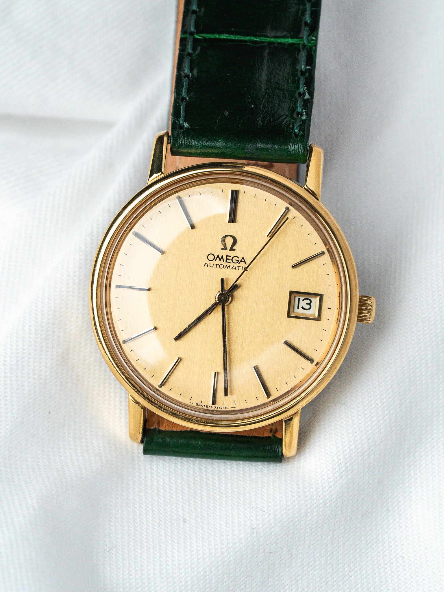 Montre Omega 166.0202 Plaqué Or — Automatique Cadran Doré (1974)