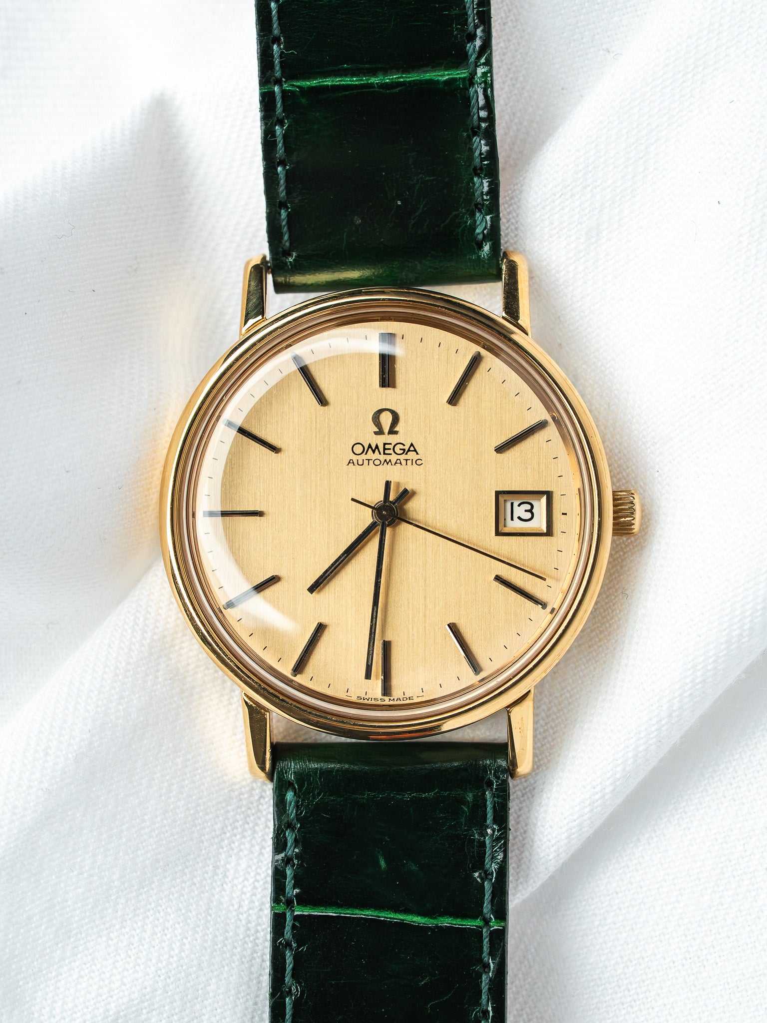 Montre Omega 166.0202 Plaqué Or — Automatique Cadran Doré (1974)