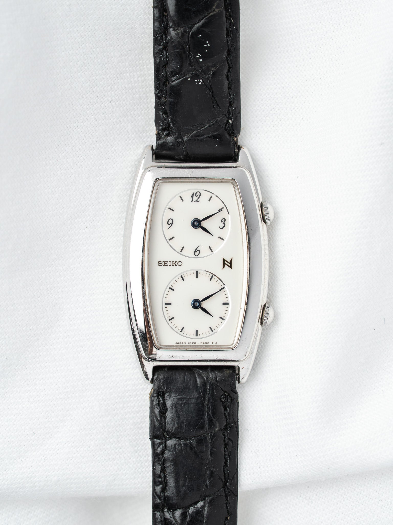 Montre Seiko Noie Dual Time 1E20-3A00 Plaqué Or — Deux Fuseaux (1994)