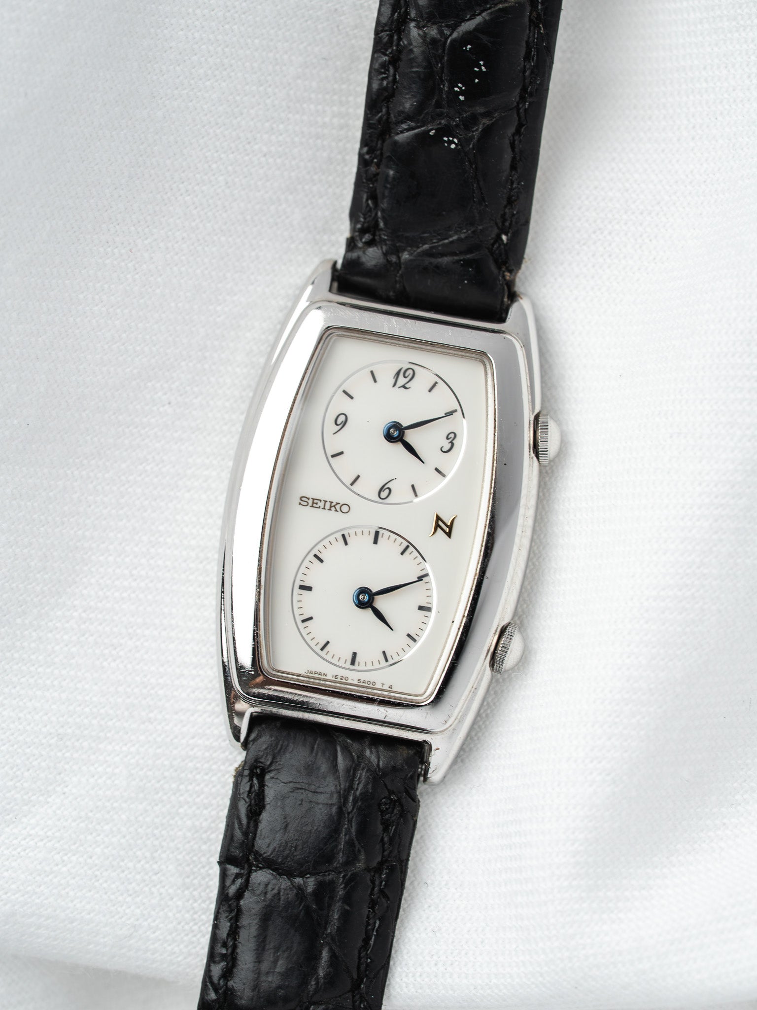Montre Seiko Noie Dual Time 1E20-3A00 Plaqué Or — Deux Fuseaux (1994)