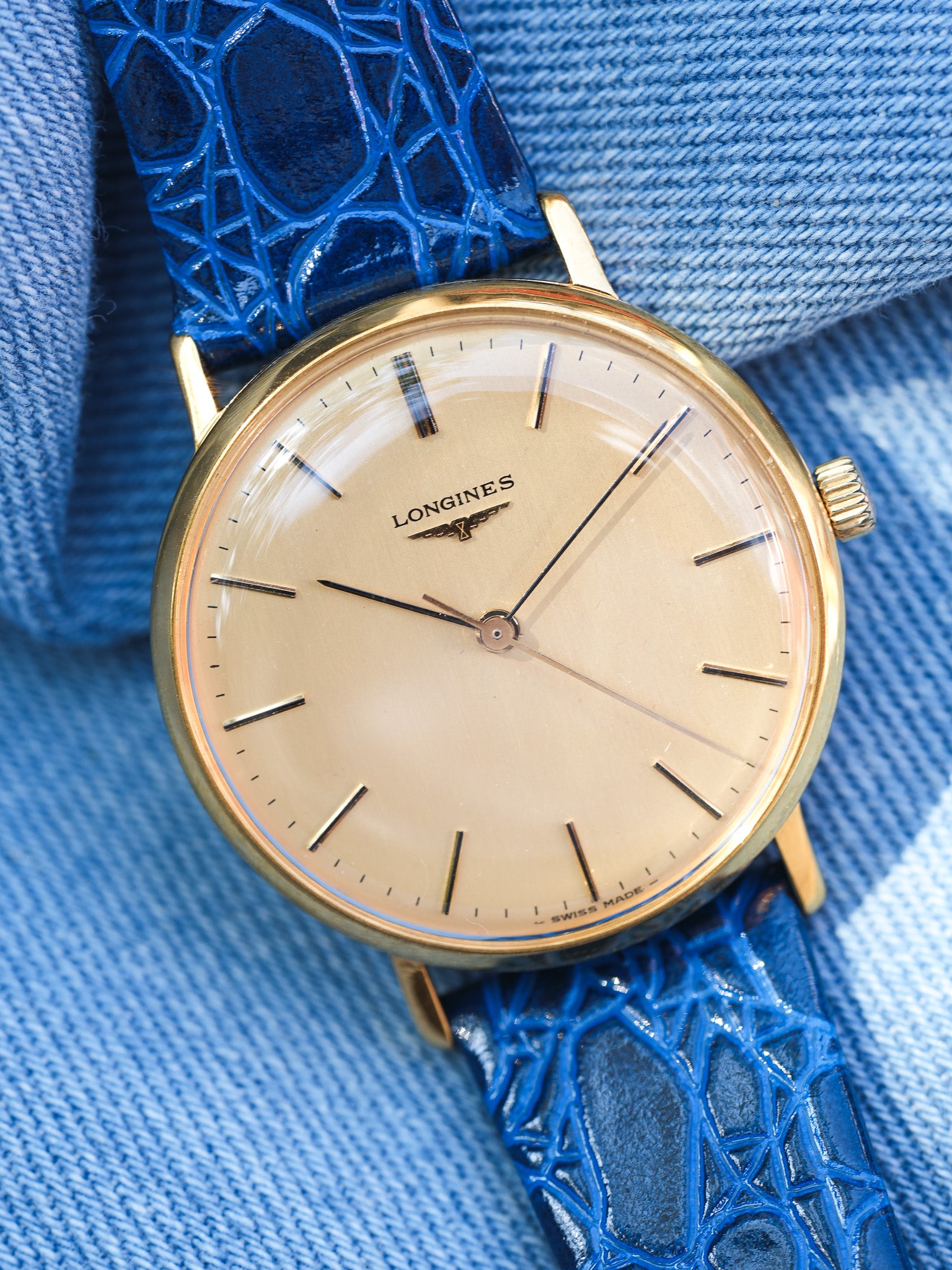Longines - Dress Watch 6942 Plaqué or Index onyx - 1980s