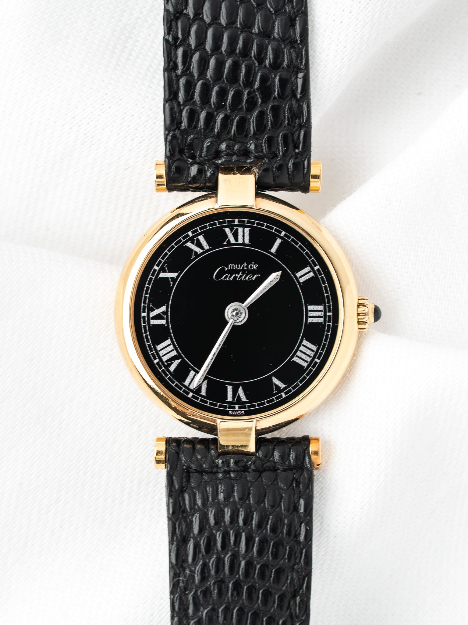 Cartier Must Watch Vendôme 590004 — Vermeil Black Dial (1990s)